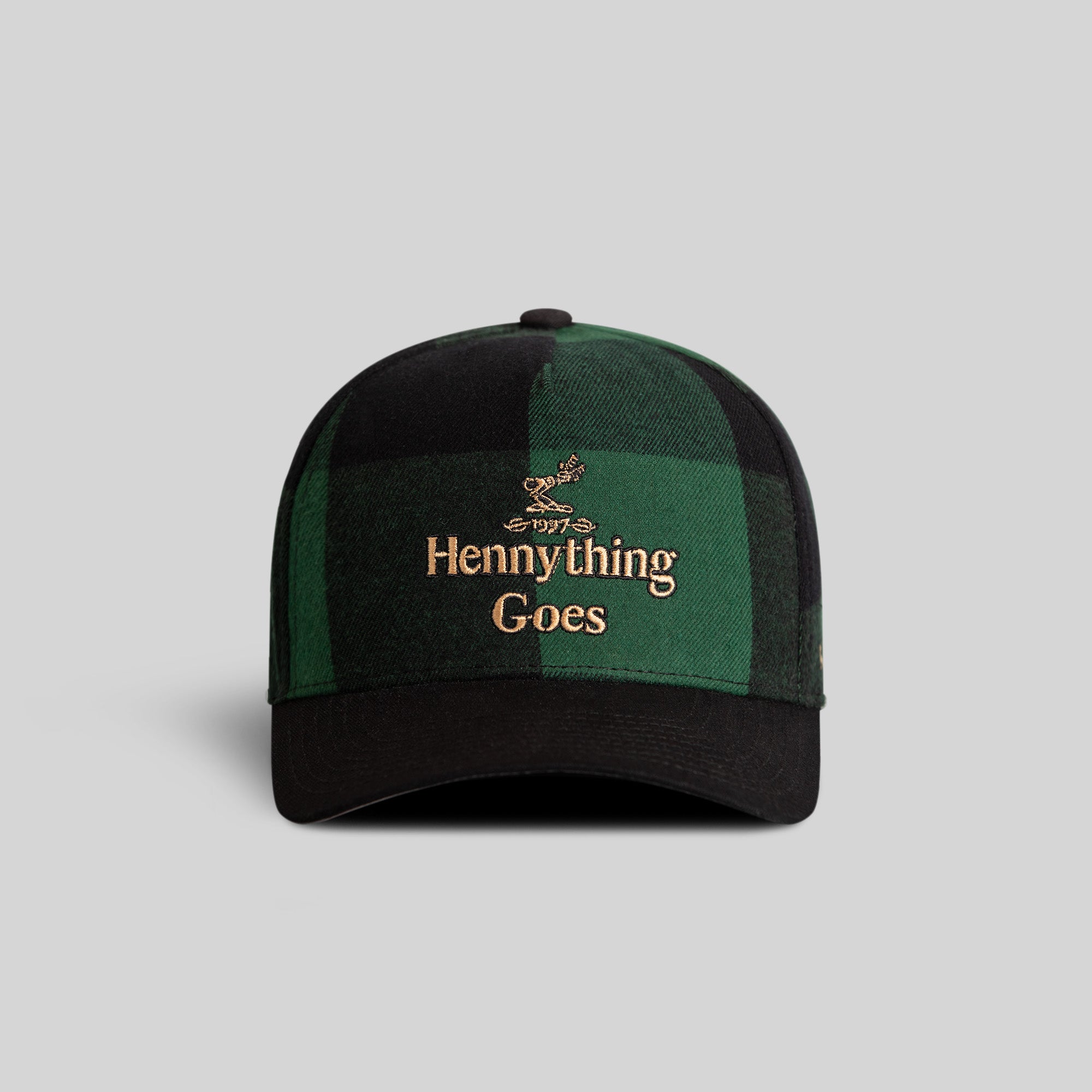 HENNYTHING GOES EMERALD BLACK BUFFALO PLAID TRUCKER