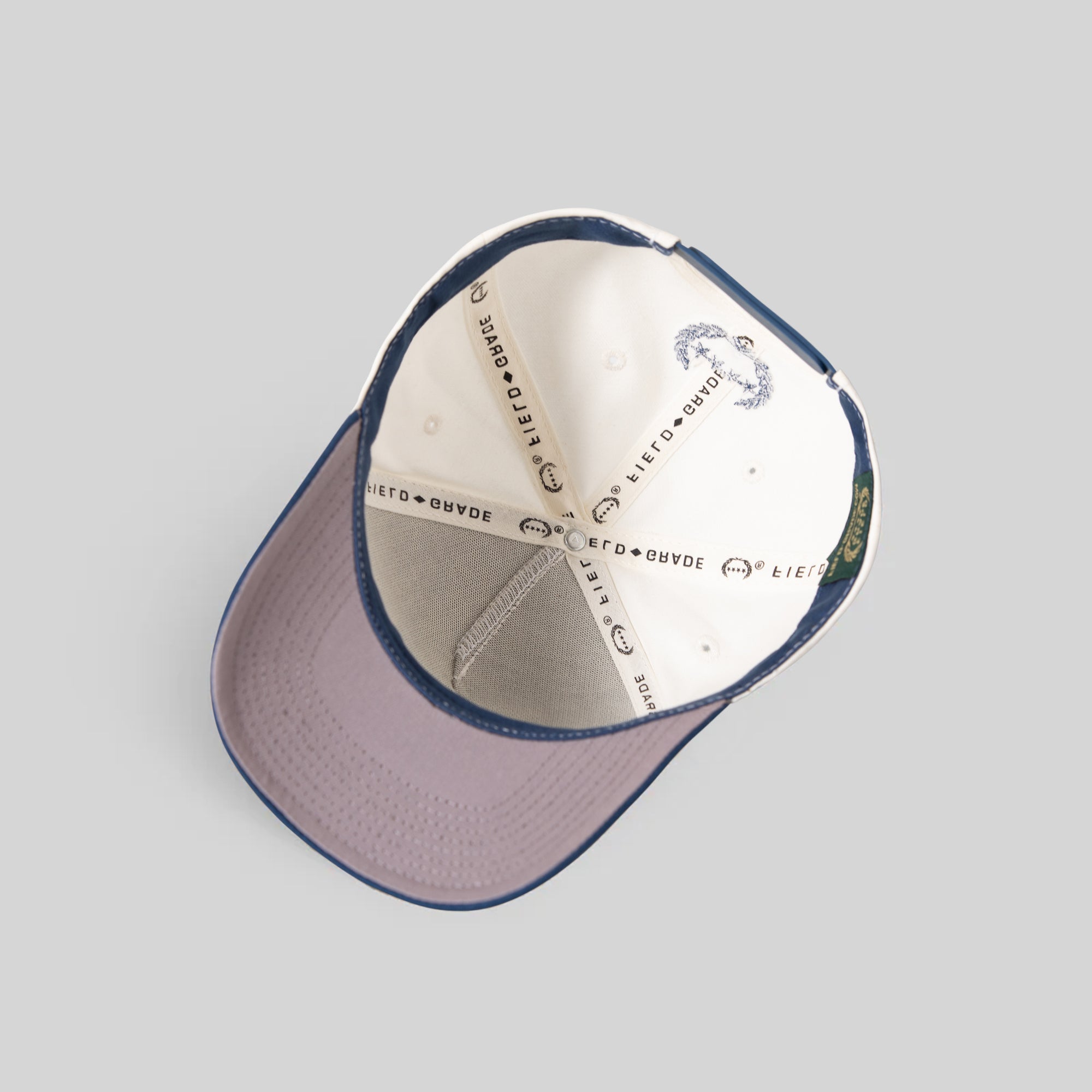 FINESSE OFF WHITE FRENCH BLUE WOOL TRUCKER
