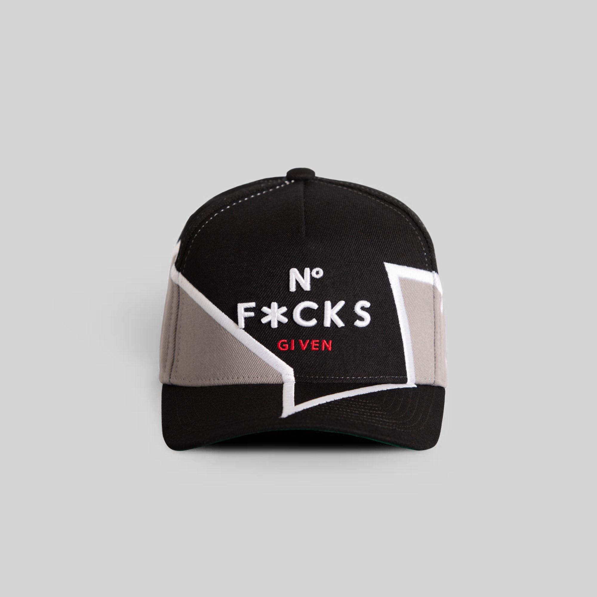 NO F*CKS GIVEN QUAKE BLACK CEMENT WOOL TRUCKER