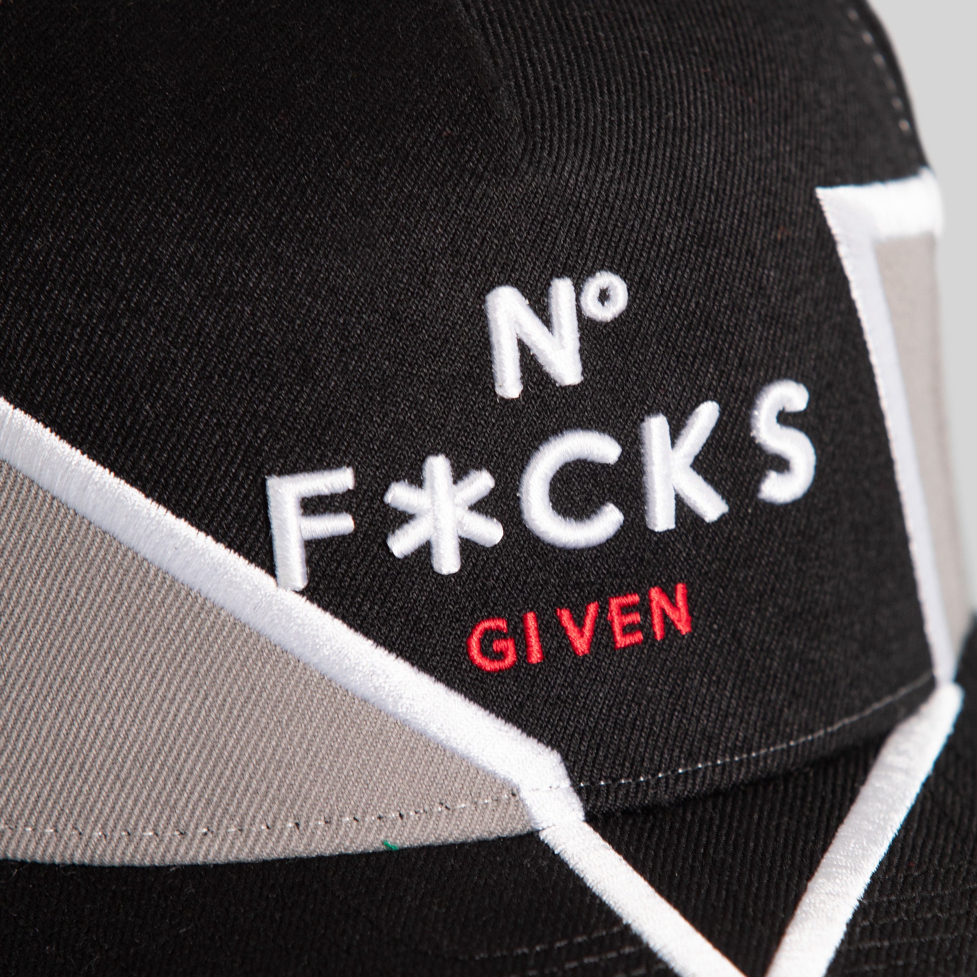NO F*CKS GIVEN QUAKE BLACK CEMENT WOOL TRUCKER