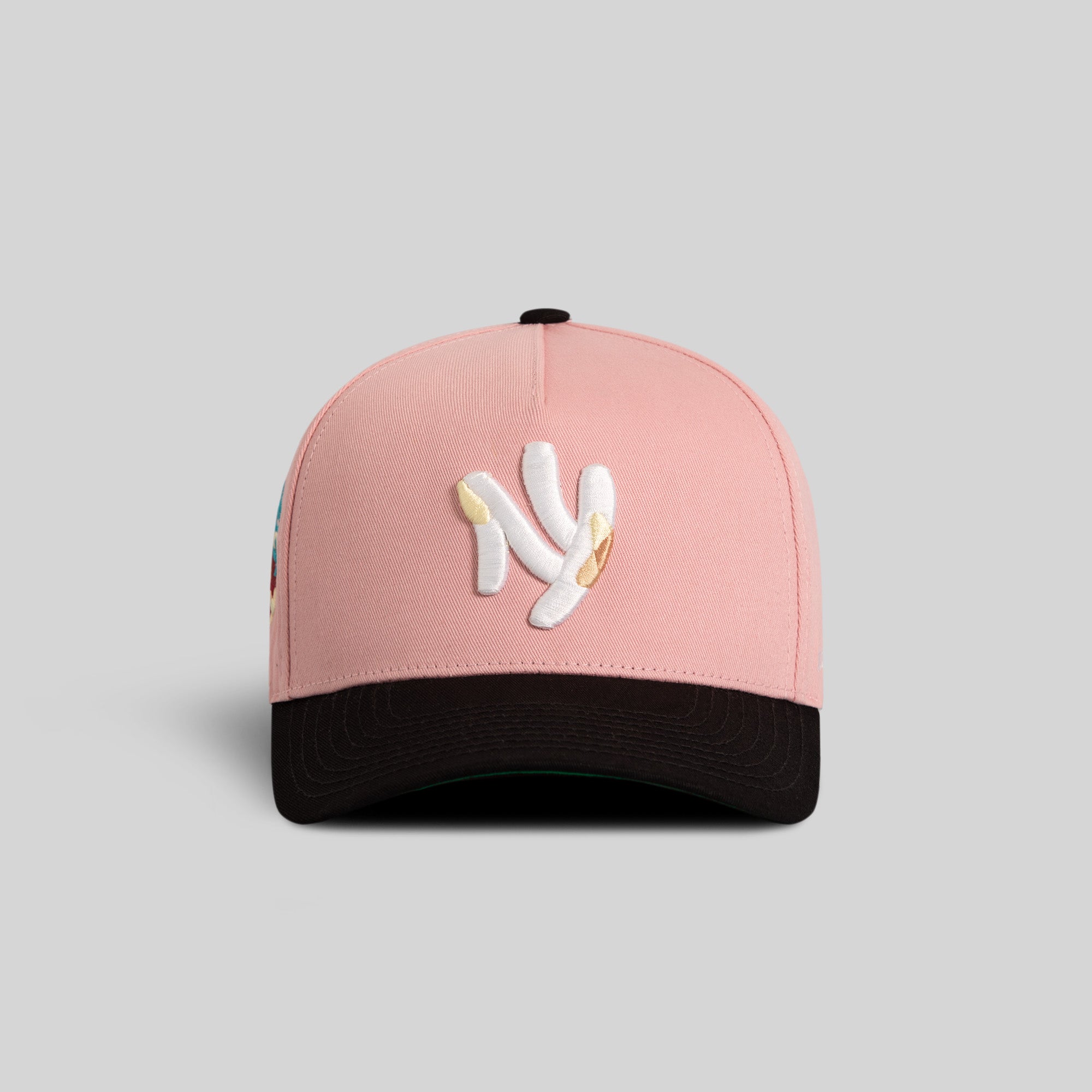 FIELD GRADE X KURVE STUDIO NY IS HEALING PINK BLACK TWILL TRUCKER