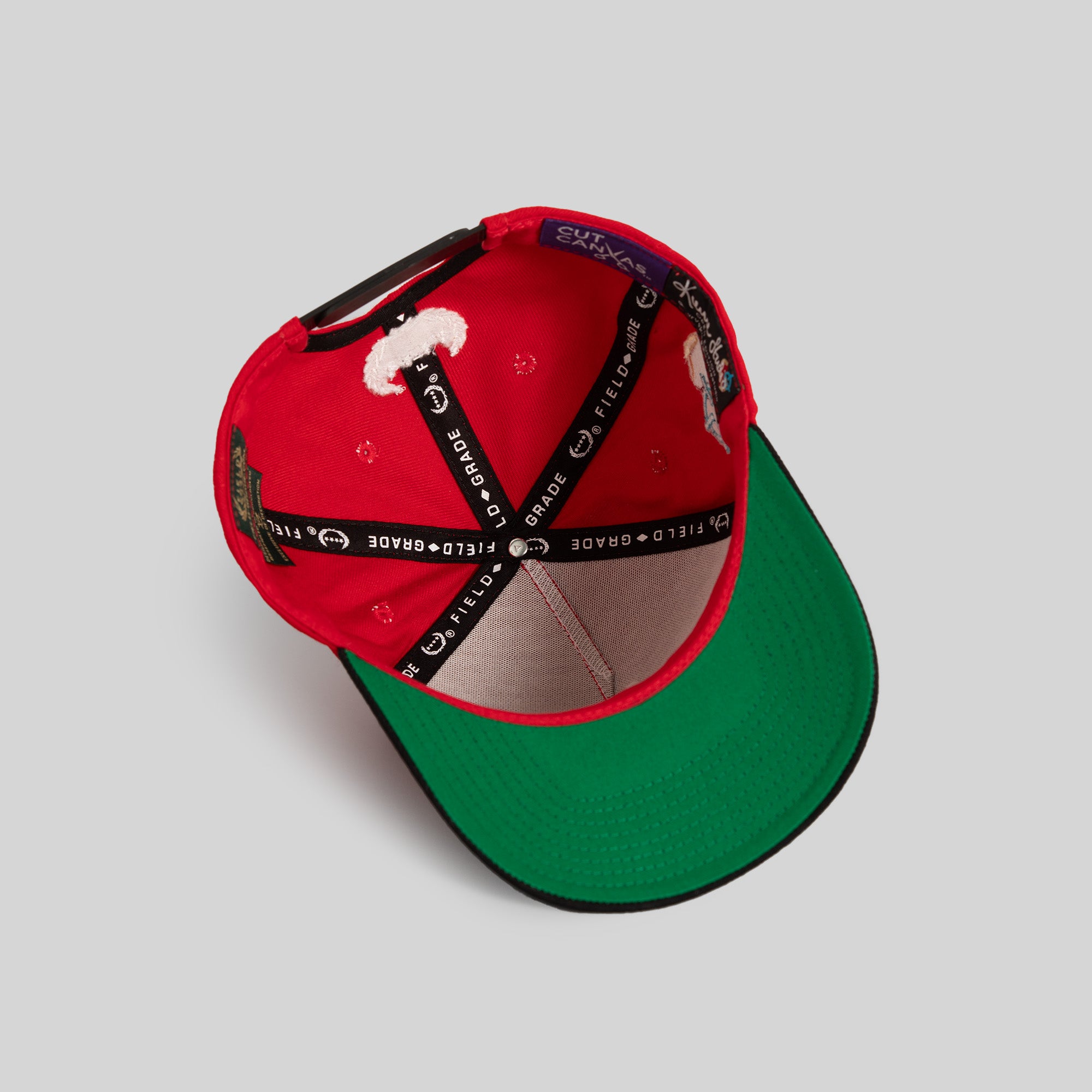 FIELD GRADE X KURVE STUDIO NY IS HEALING RED BLACK WOOL TRUCKER