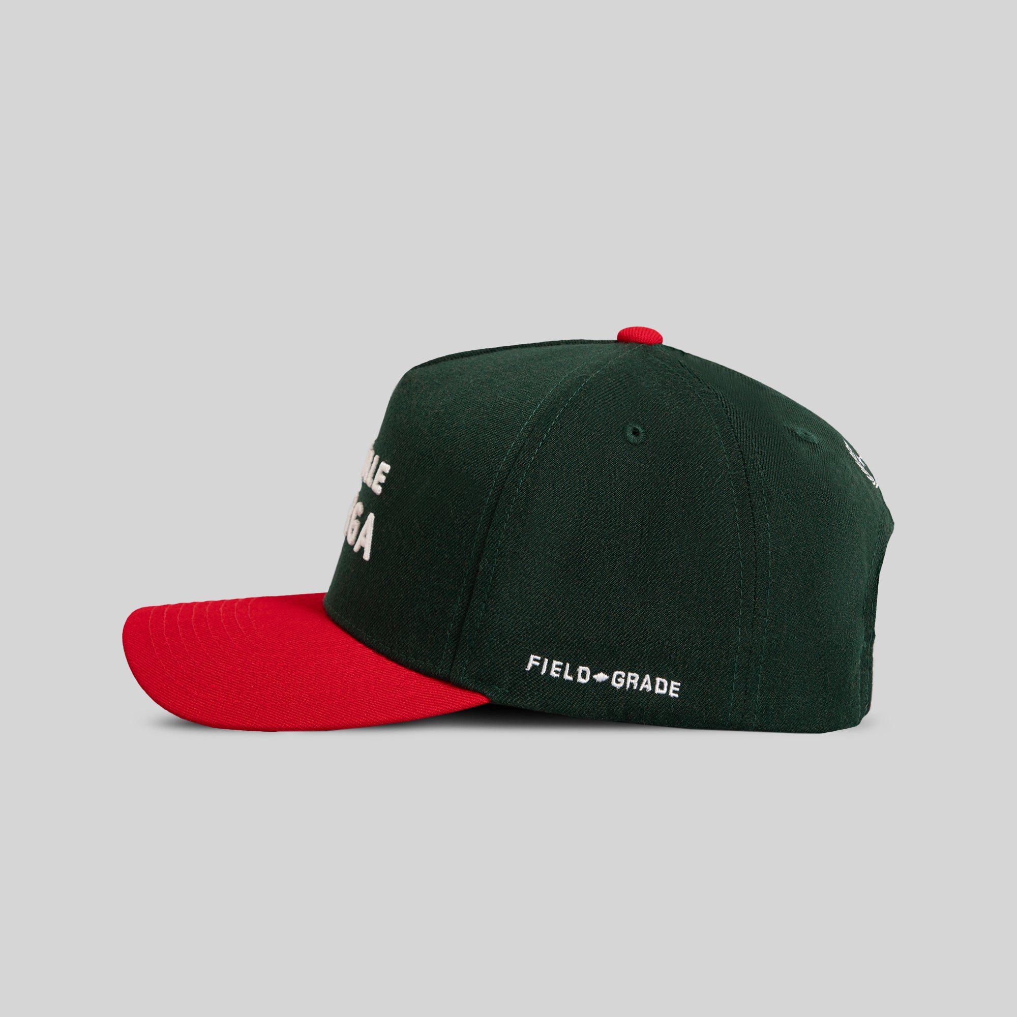 ME VALE VERGA (NO F*CKS GIVEN) FG GREEN VARSITY RED WOOL TRUCKER