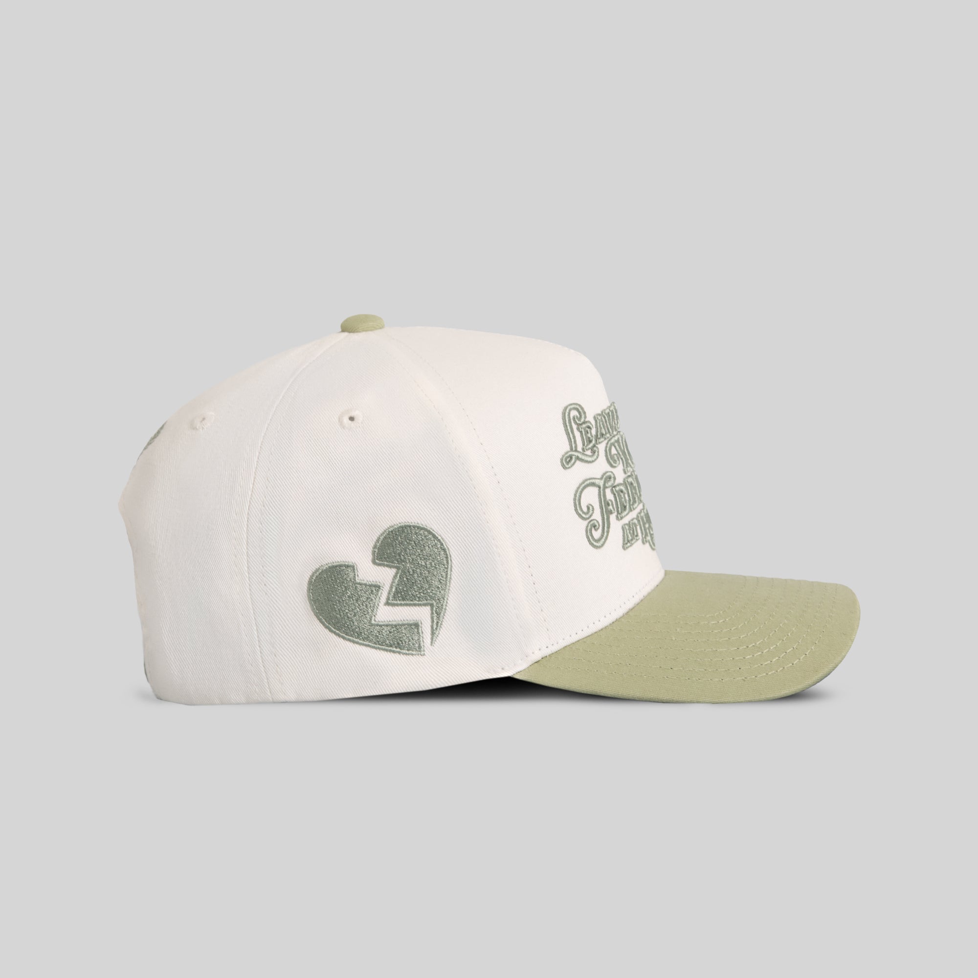 LEAVE YOUR FEELING OFF WHITE SAGE TWILL TRUCKER