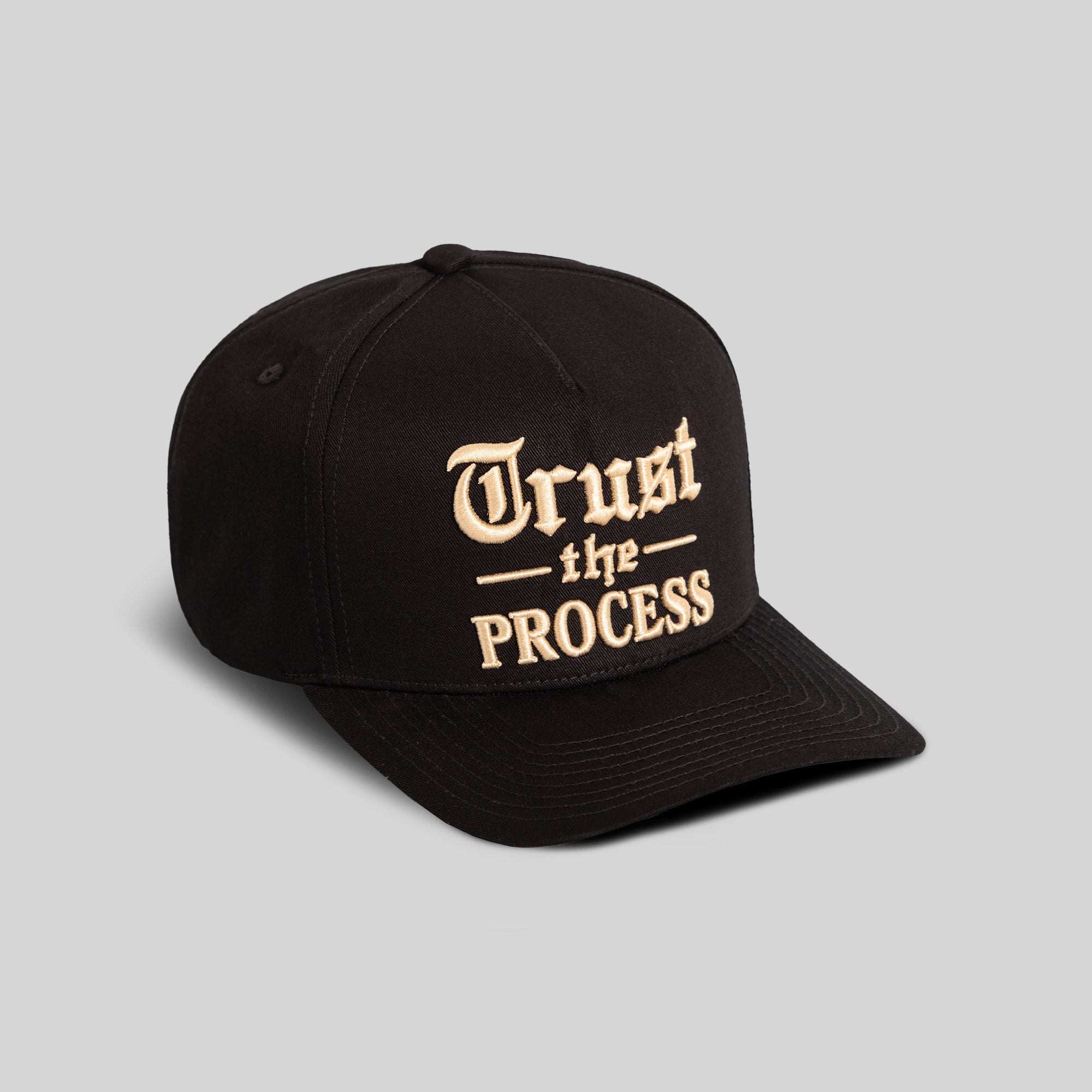 TRUST THE PROCESS BLACK TWILL TRUCKER