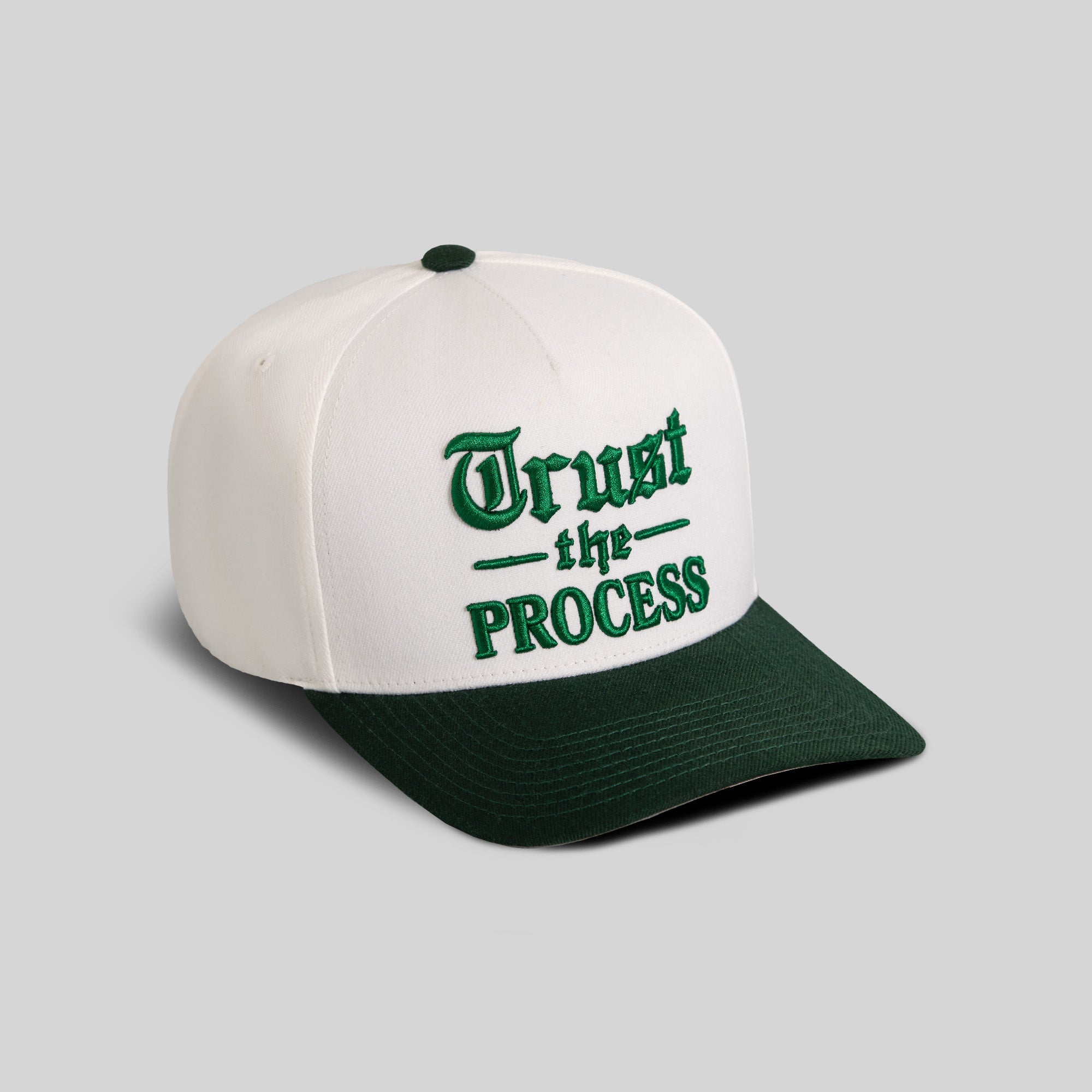 TRUST THE PROCESS OFF WHITE EMERALD WOOL TRUCKER