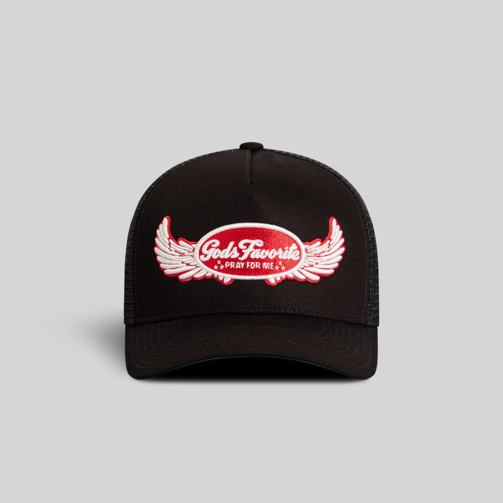 GODS FAVORITE BLACK TWILL MESH TRUCKER