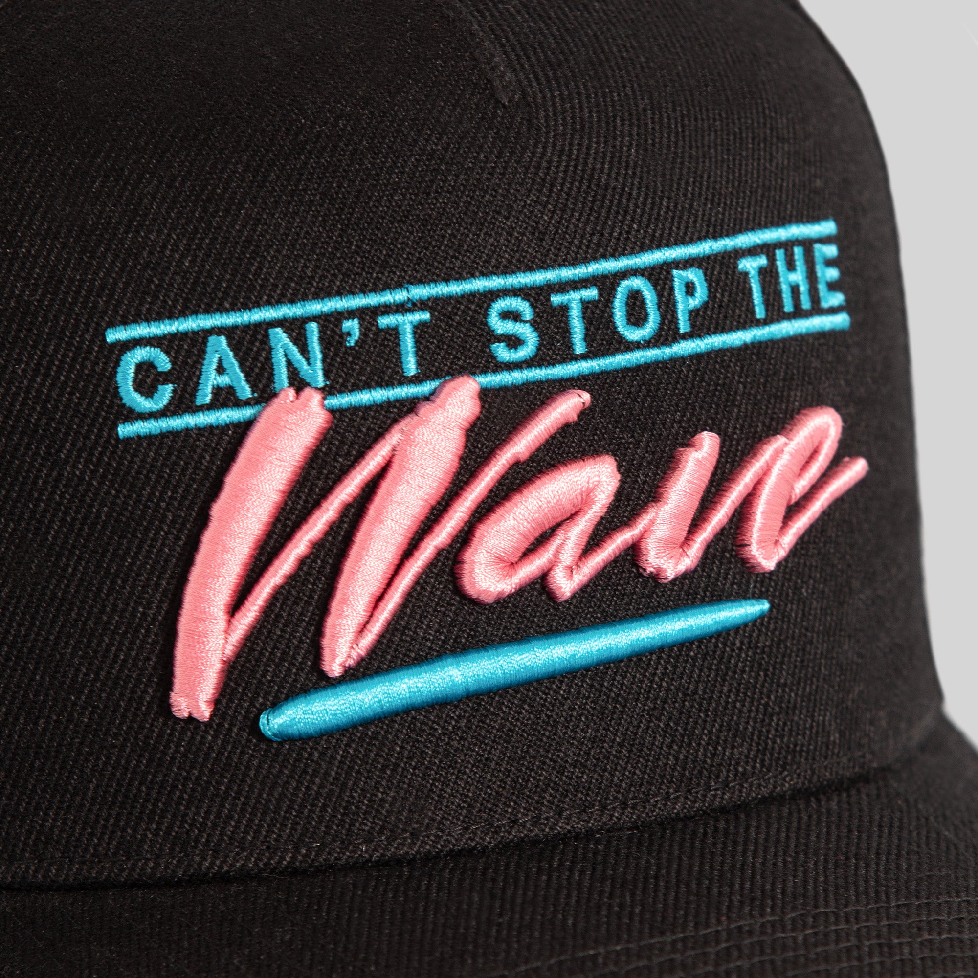 CANT STOP THE WAVE BLACK WOOL TRUCKER