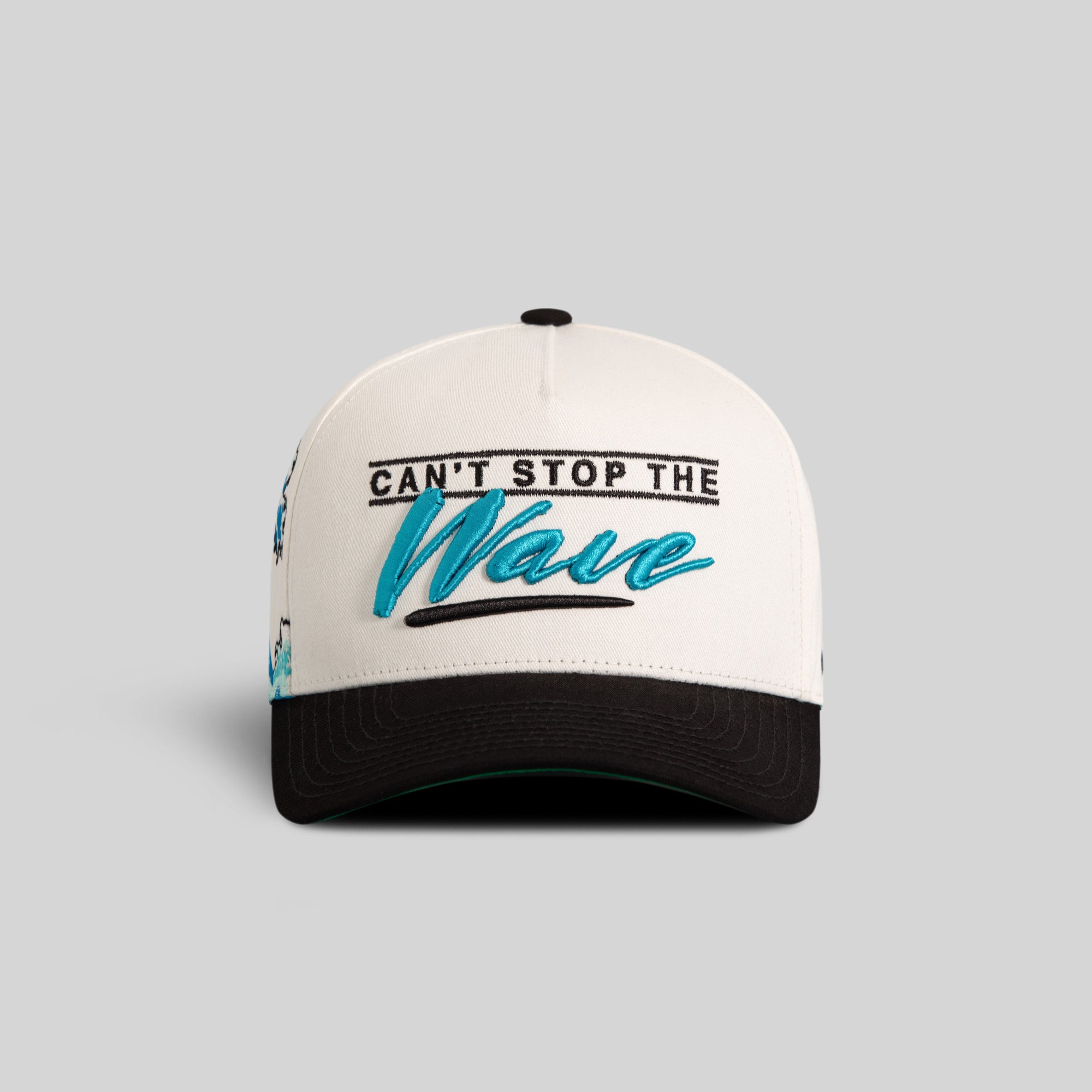 CANT STOP THE WAVE OFF WHITE BLACK TWILL TRUCKER