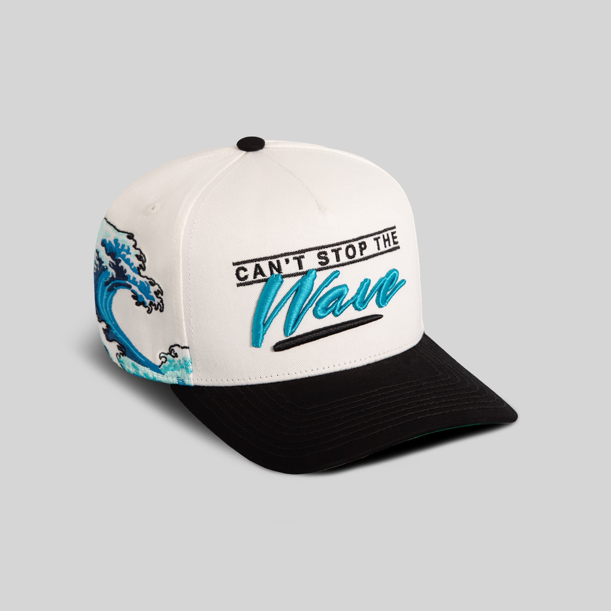 CANT STOP THE WAVE OFF WHITE BLACK TWILL TRUCKER