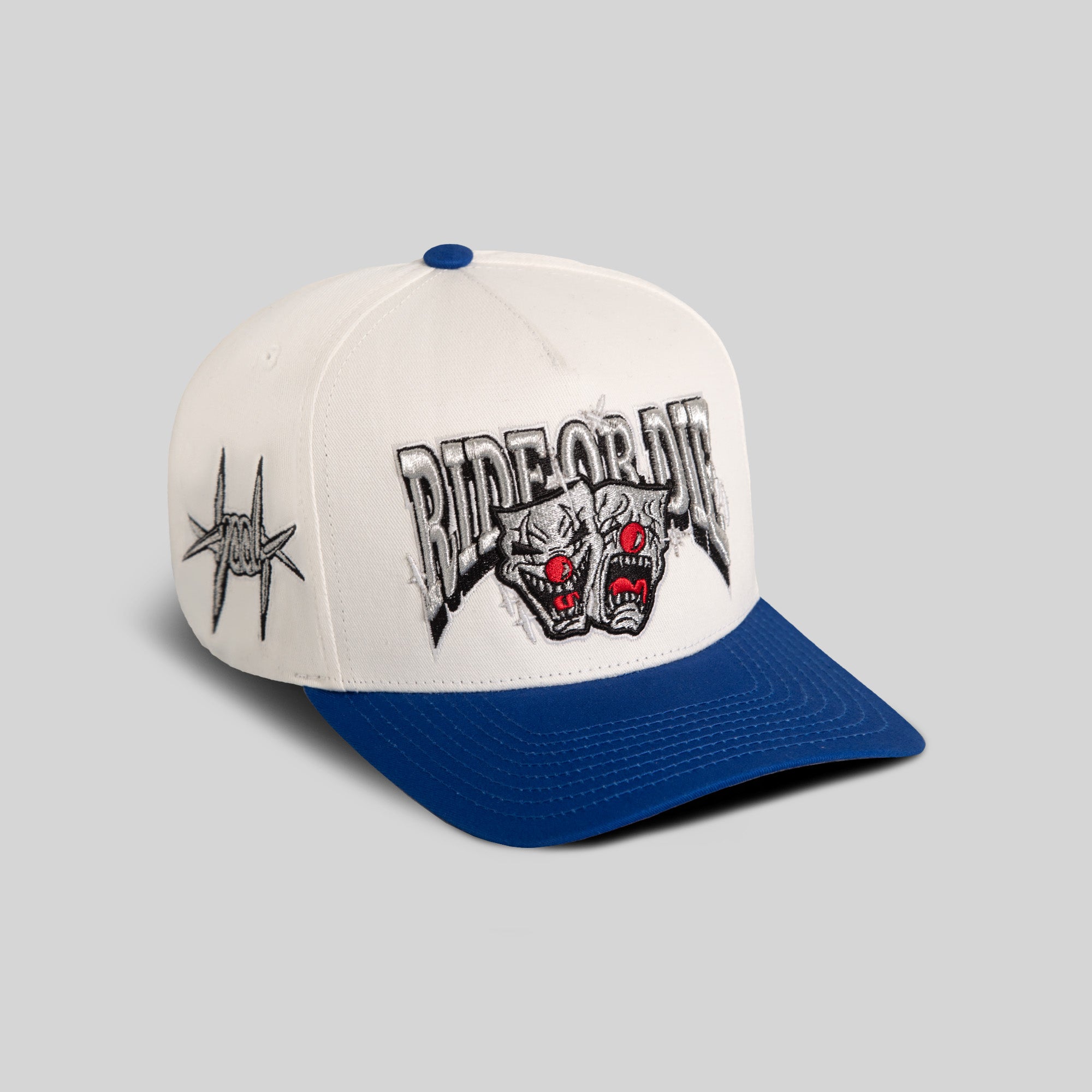 RIDE OR DIE OFF WHITE ROYAL TWILL TRUCKER