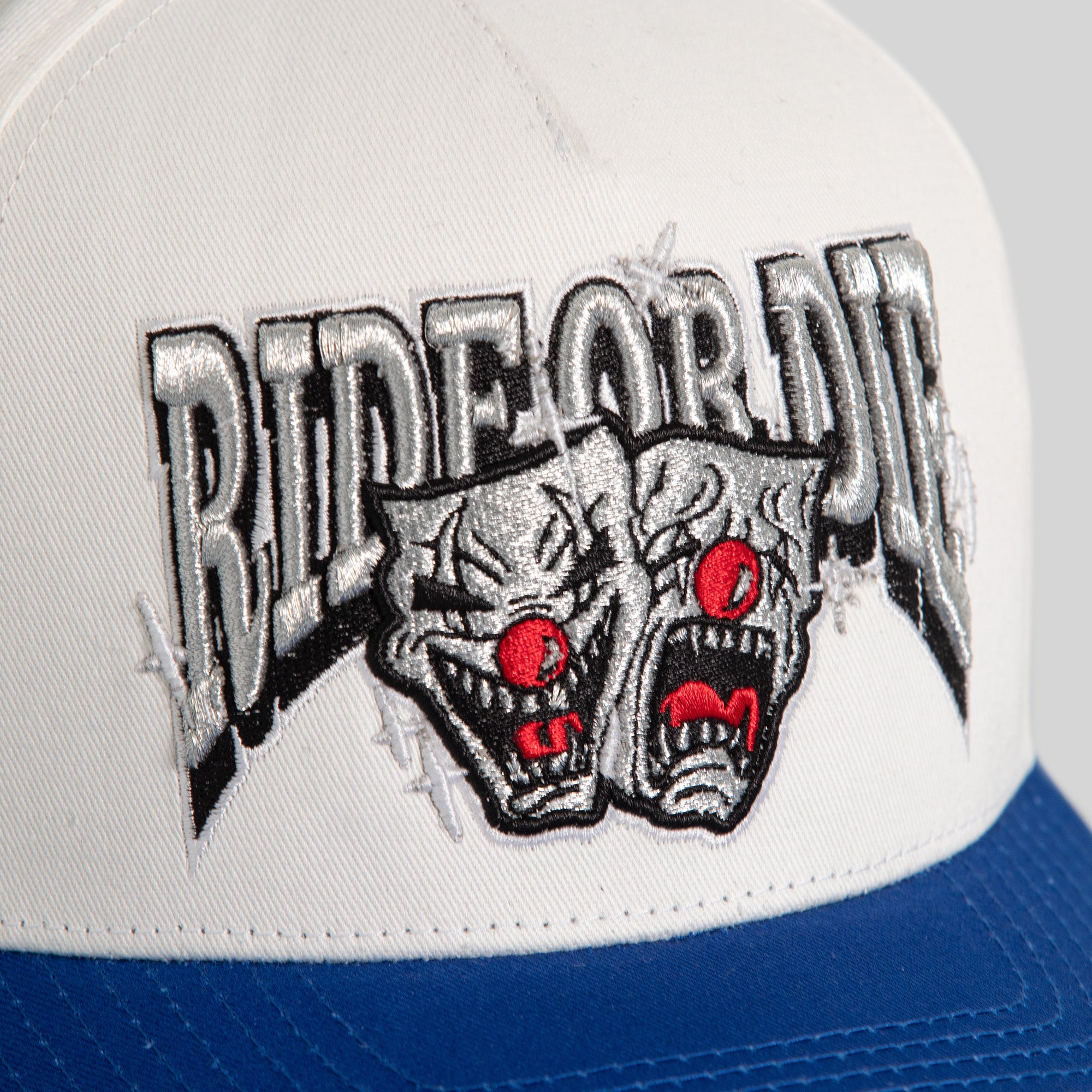 RIDE OR DIE OFF WHITE ROYAL TWILL TRUCKER