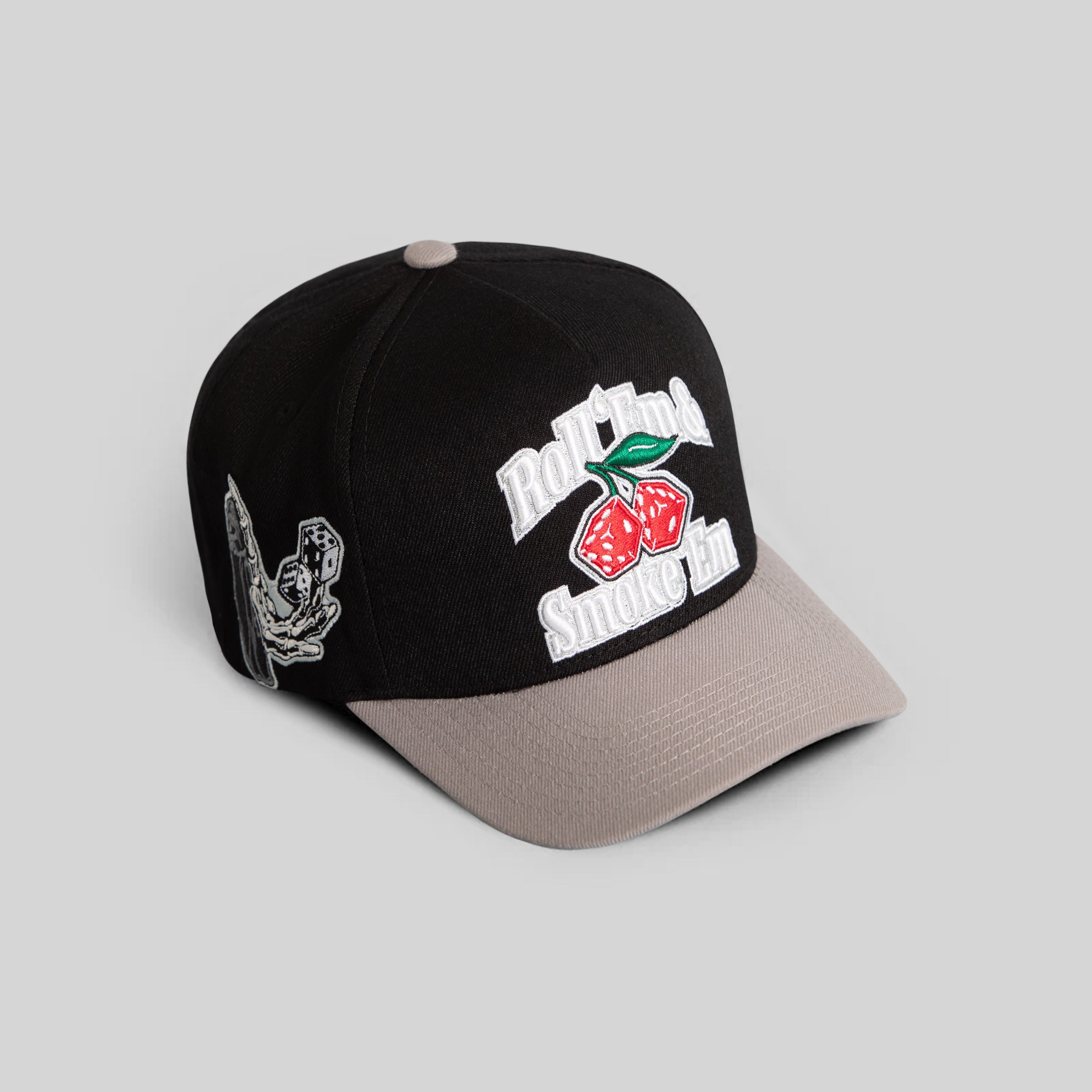 ROLL 'EM & SMOKE 'EM BLACK CEMENT WOOL TRUCKER