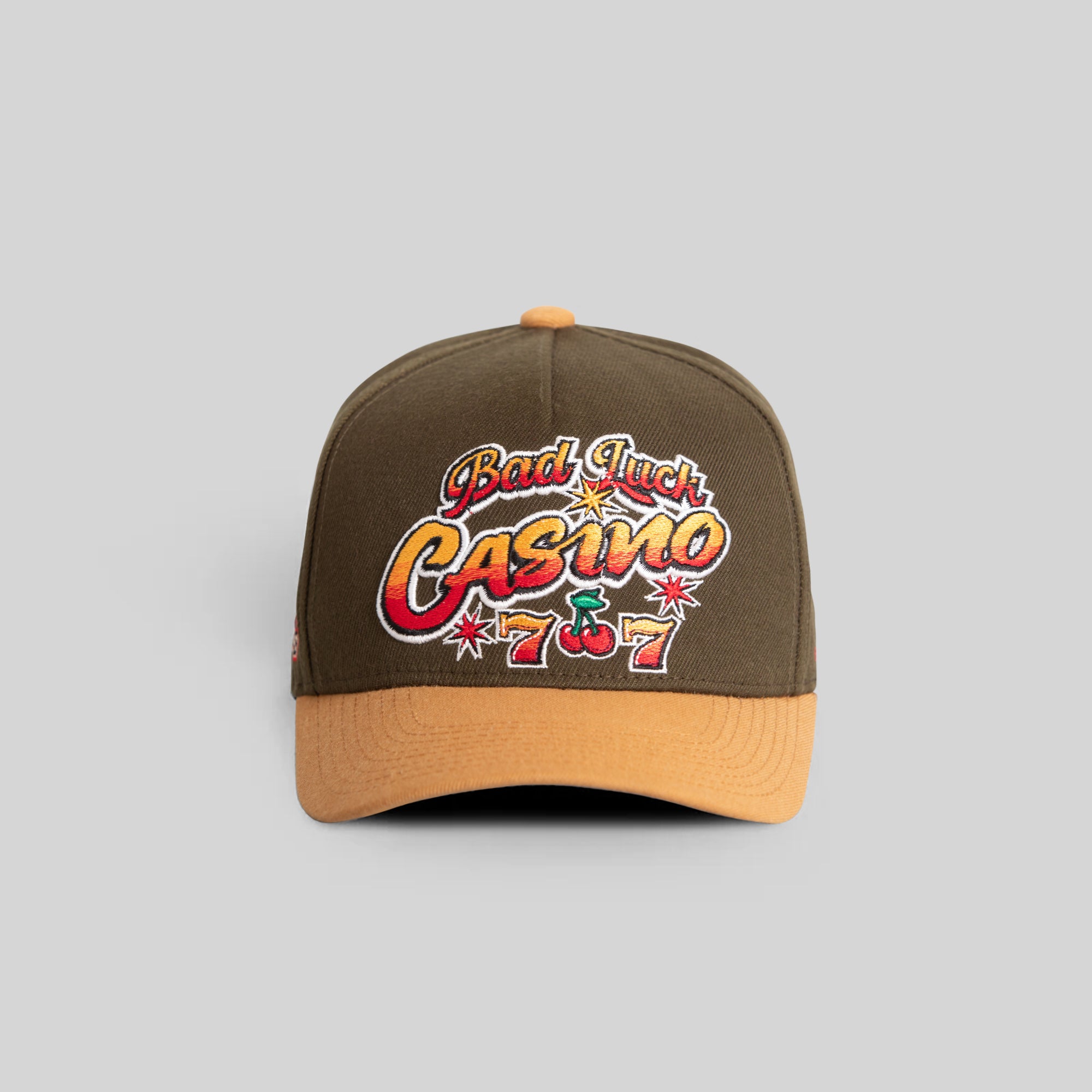 BAD LUCK CASINO OLIVE WHEAT WOOL TRUCKER