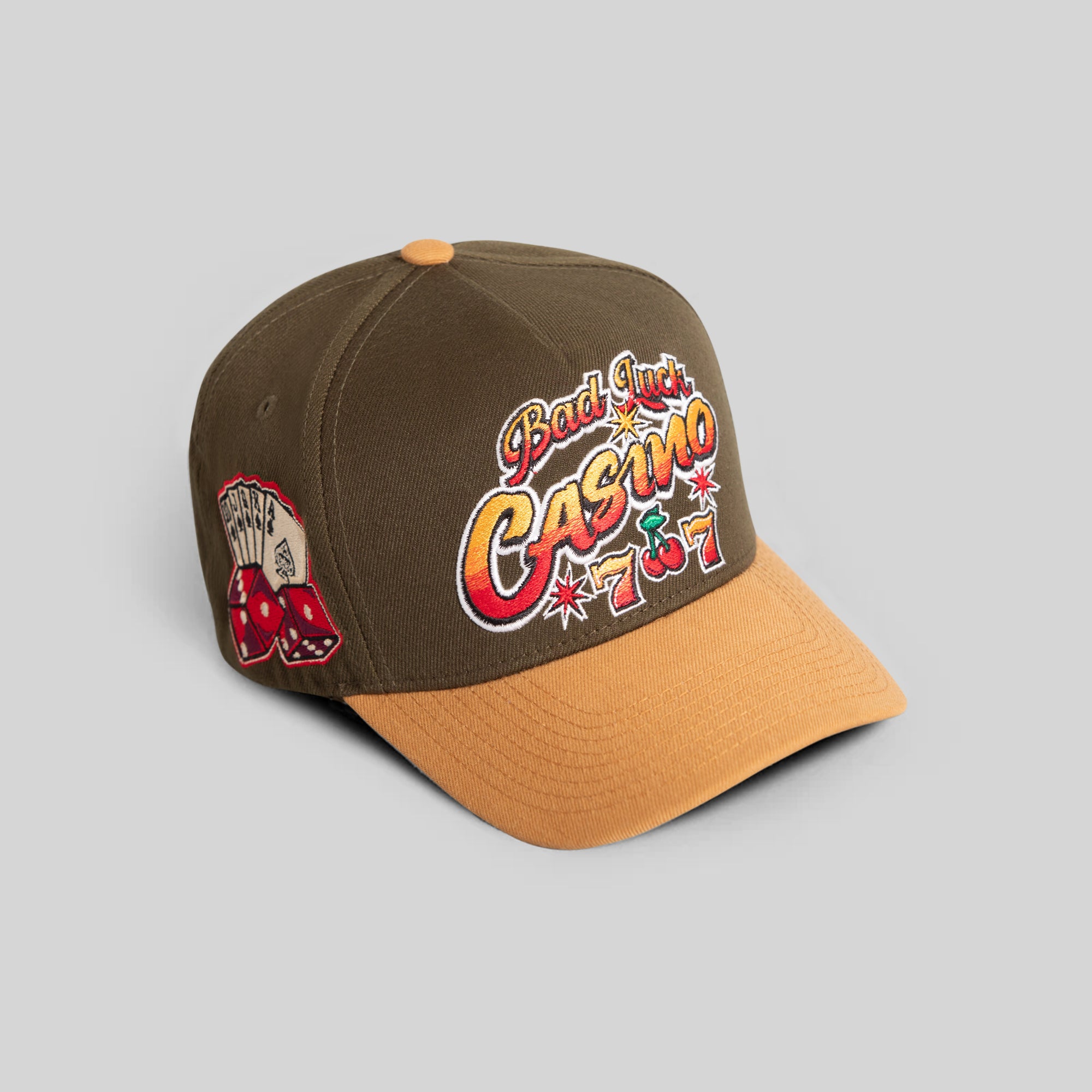 BAD LUCK CASINO OLIVE WHEAT WOOL TRUCKER