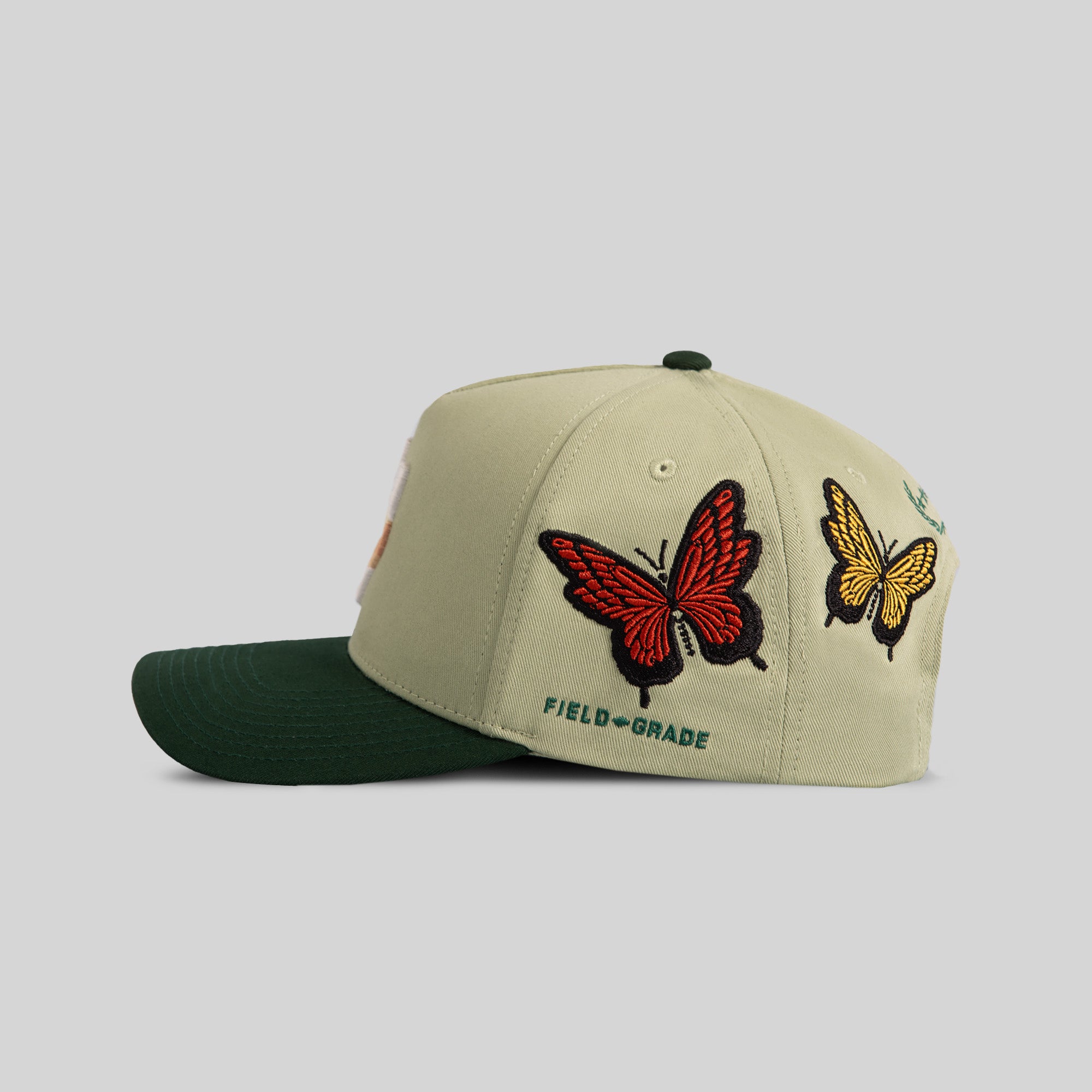 FIELD GRADE X KURVE STUDIO NY IS HEALING BUTTERFLIGHT WOOL TRUCKER