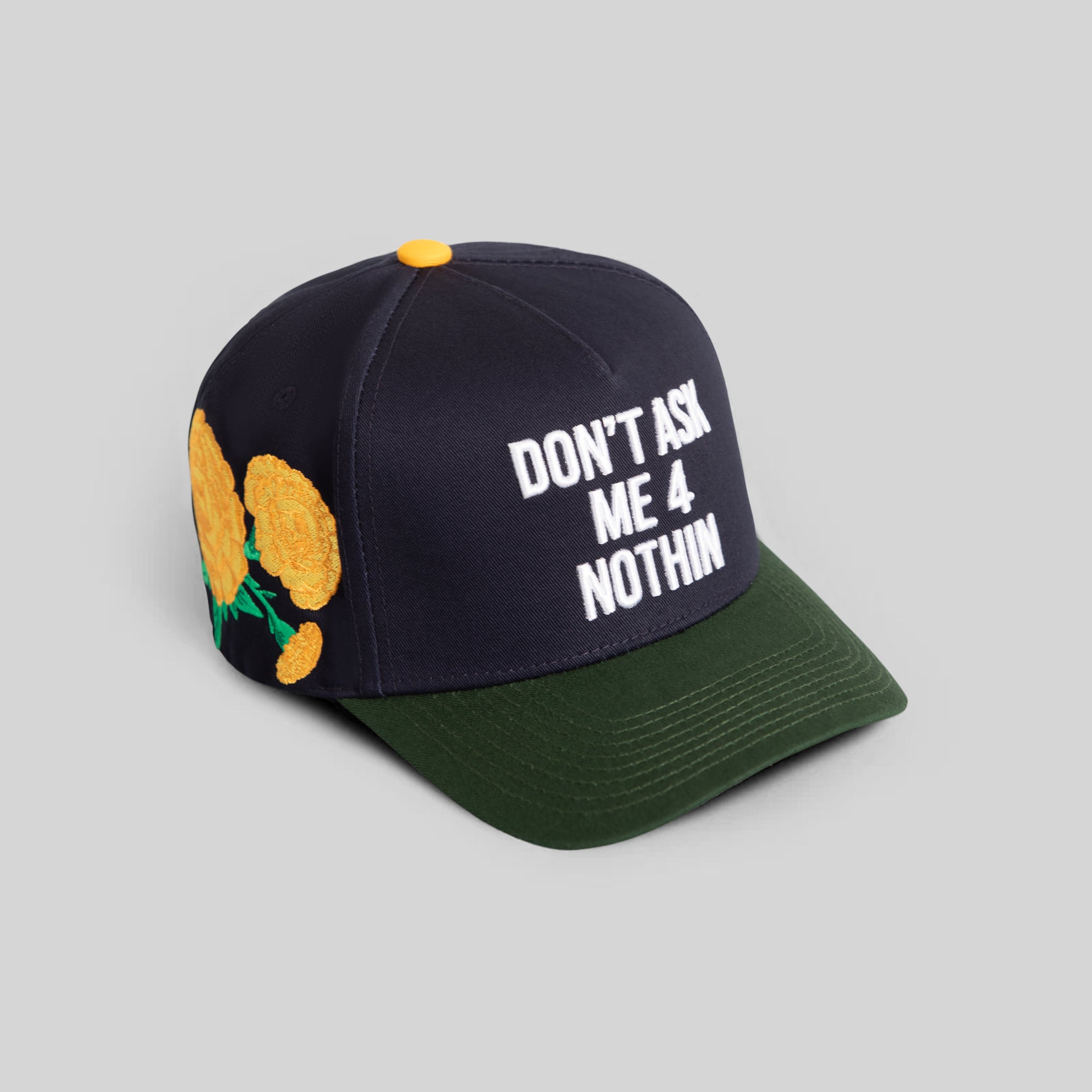 DON'T ASK ME MARIGOLD DEEP NAVY FG GREEN TWILL TRUCKER