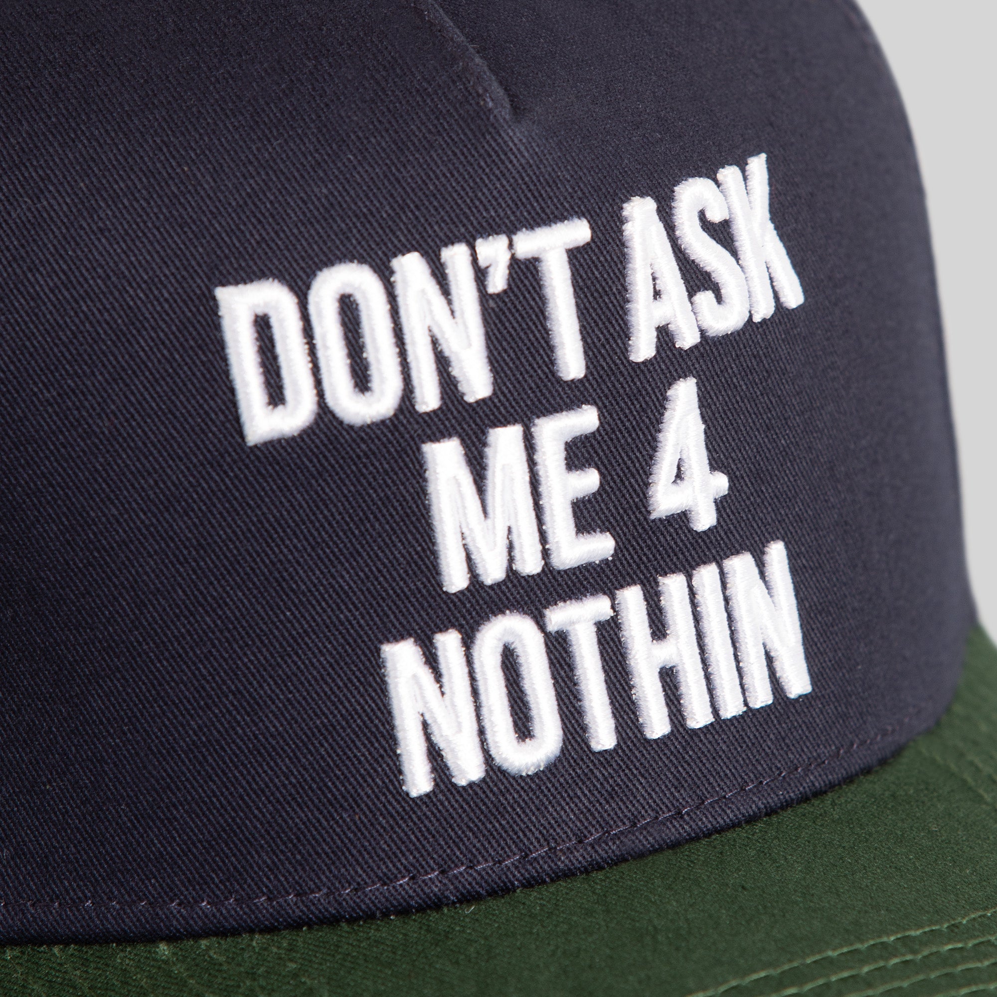 DON'T ASK ME MARIGOLD DEEP NAVY FG GREEN TWILL TRUCKER