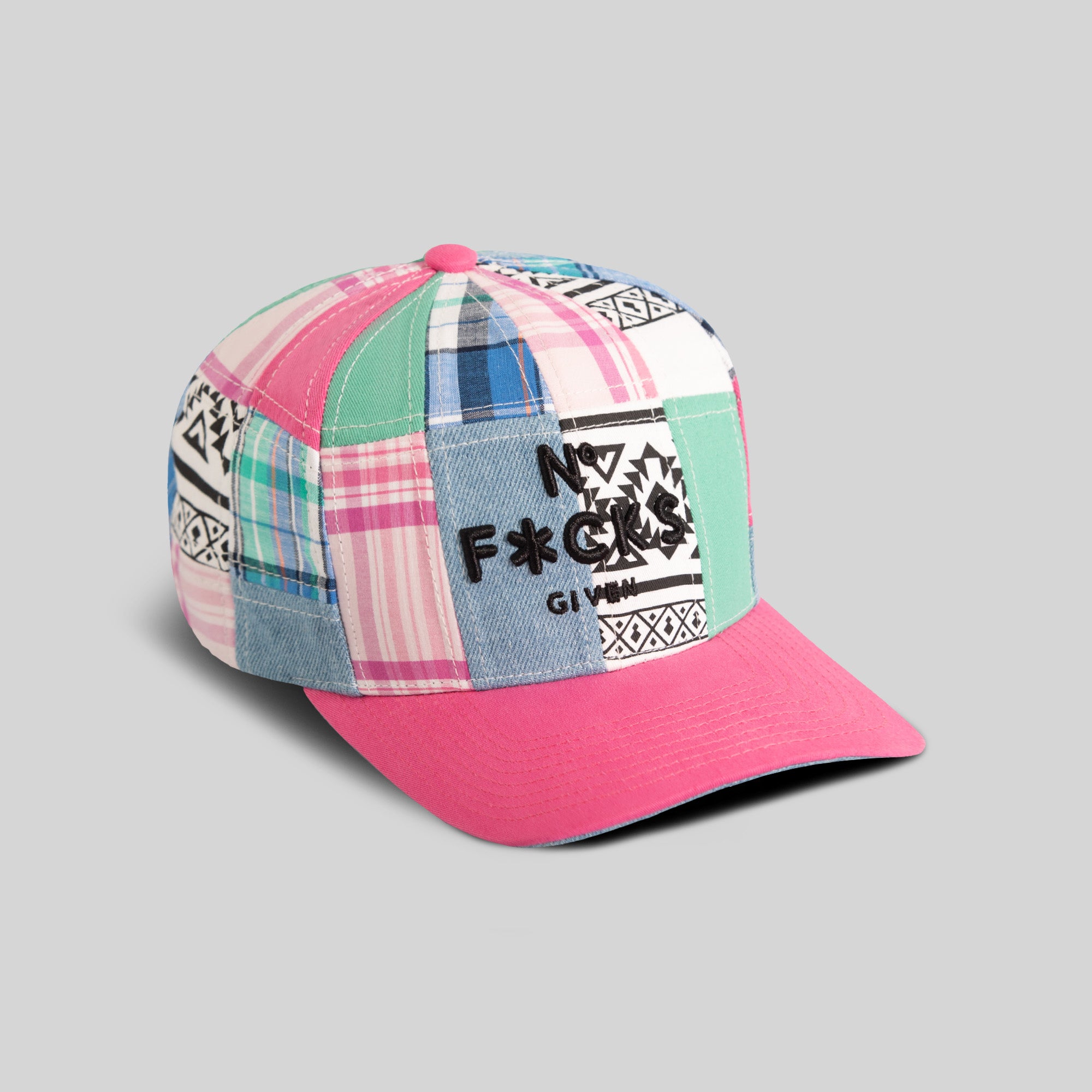 NO F*CKS GIVEN SUMMER PATCHWORK TWILL TRUCKER