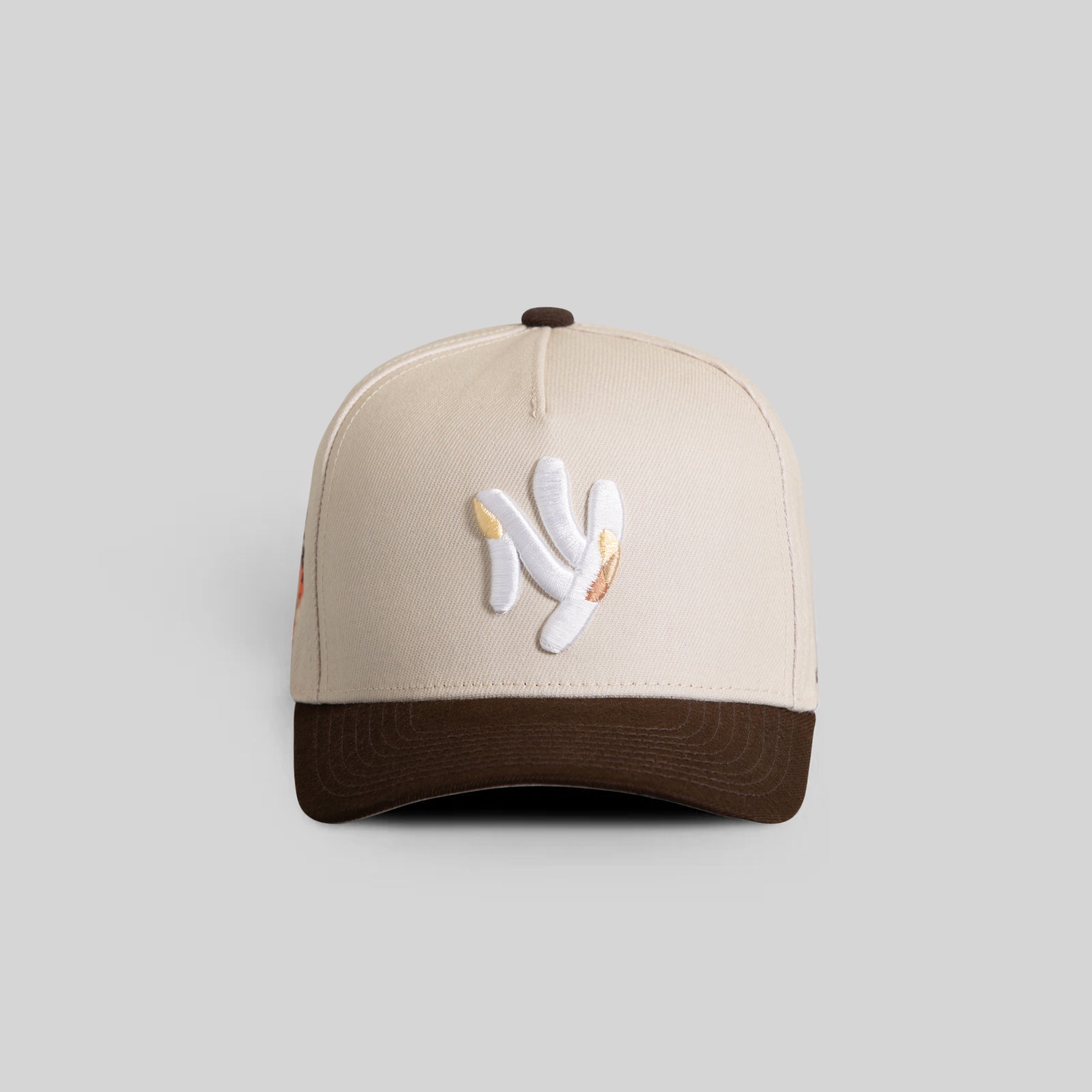FIELD GRADE X KURVE STUDIO NY IS HEALING OFF WHITE MOCHA TRUCKER