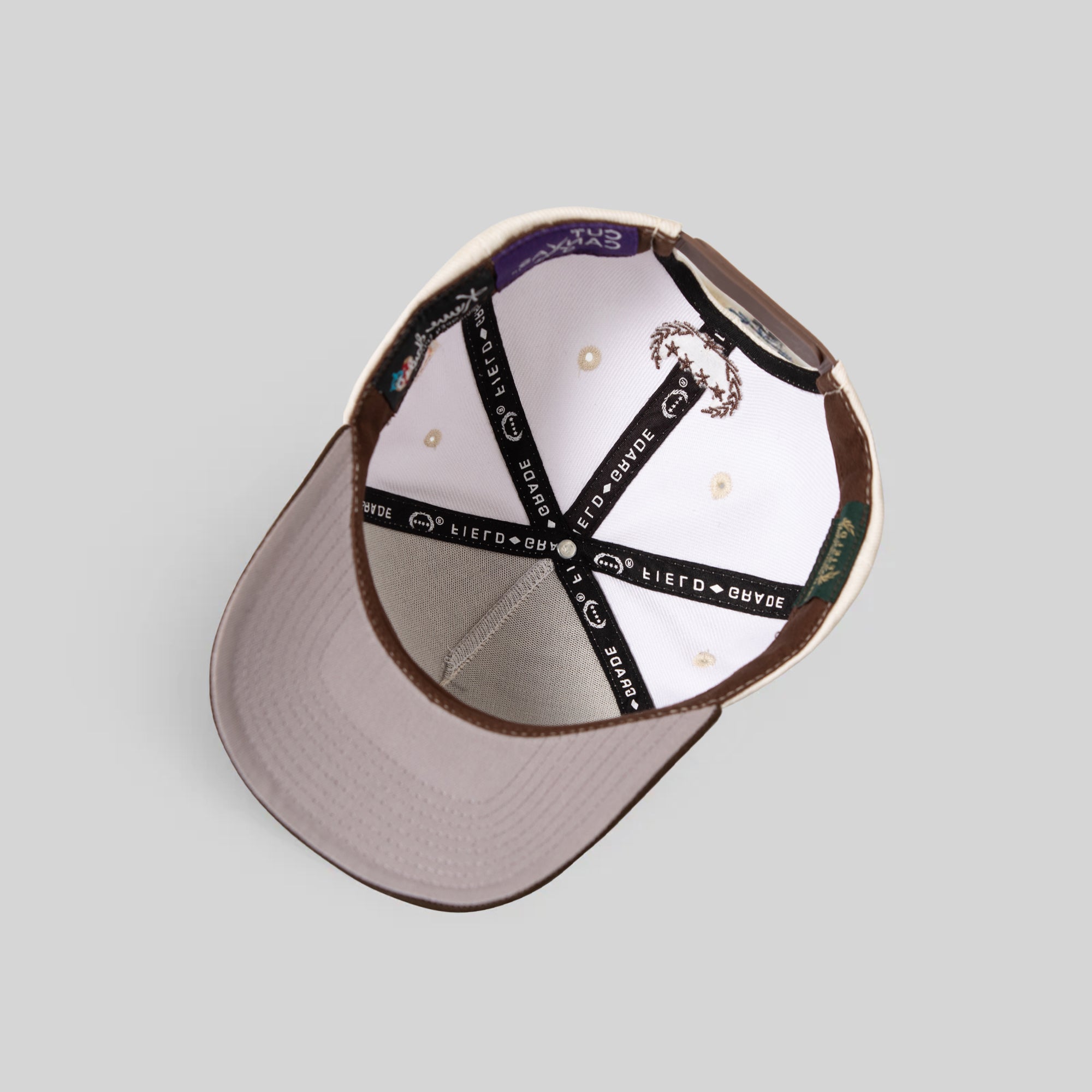 FIELD GRADE X KURVE STUDIO NY IS HEALING OFF WHITE MOCHA TRUCKER