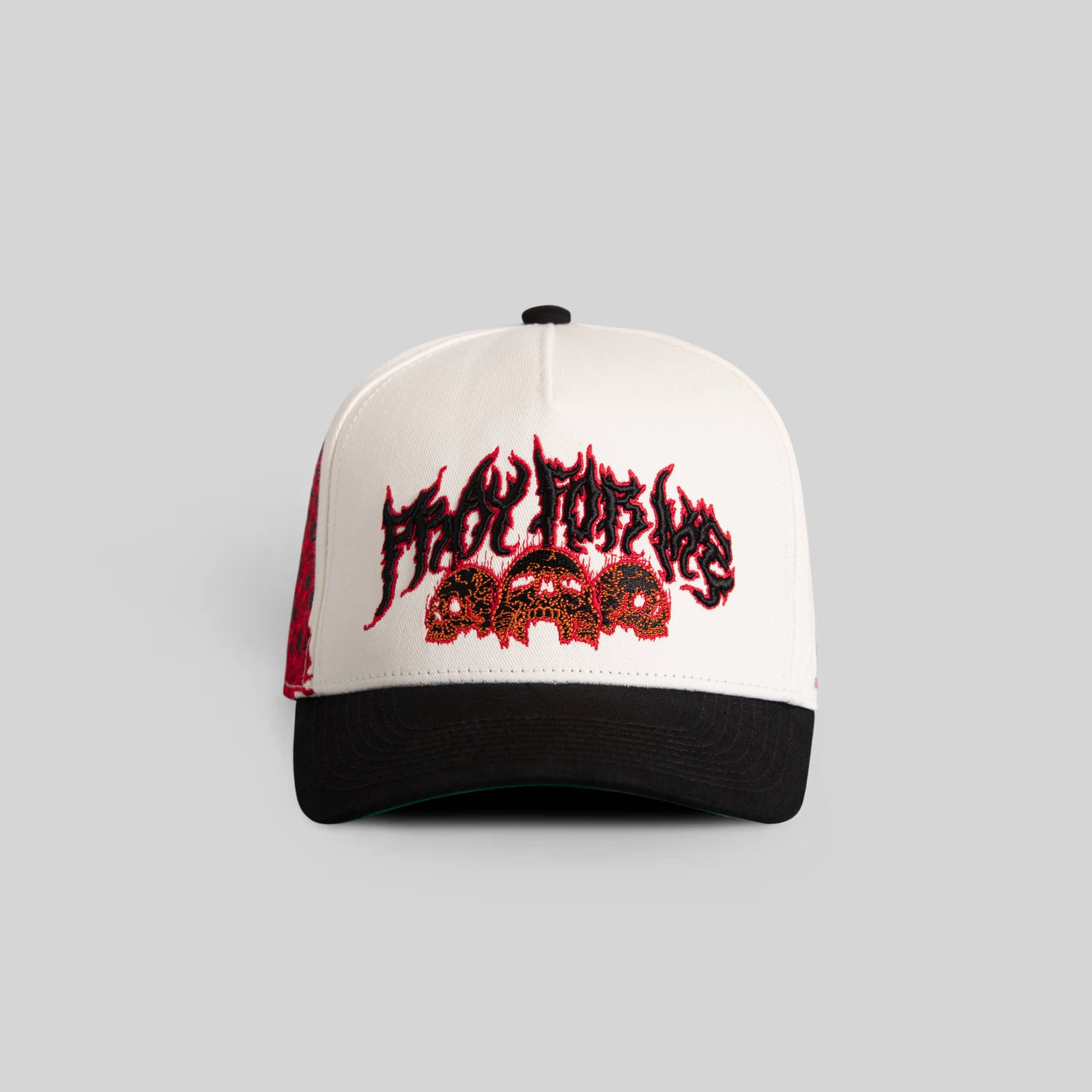 PRAY FOR ME OFF WHITE BLACK TWILL TRUCKER