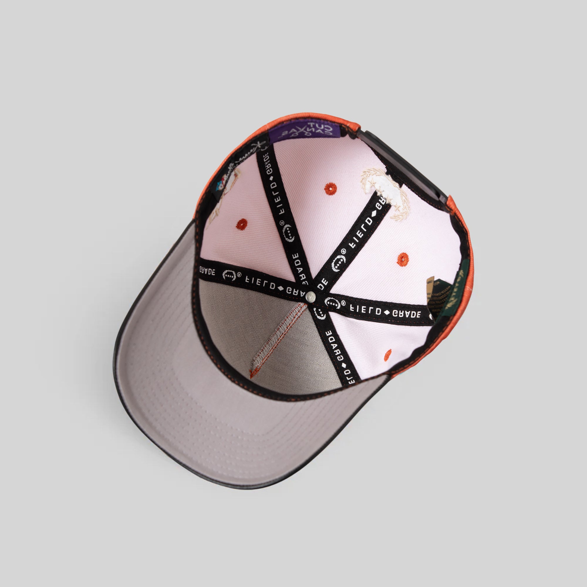 FIELD GRADE X KURVE STUDIO NY IS HEALING BURNT ORANGE BLACK WOOL LEATHER TRUCKER