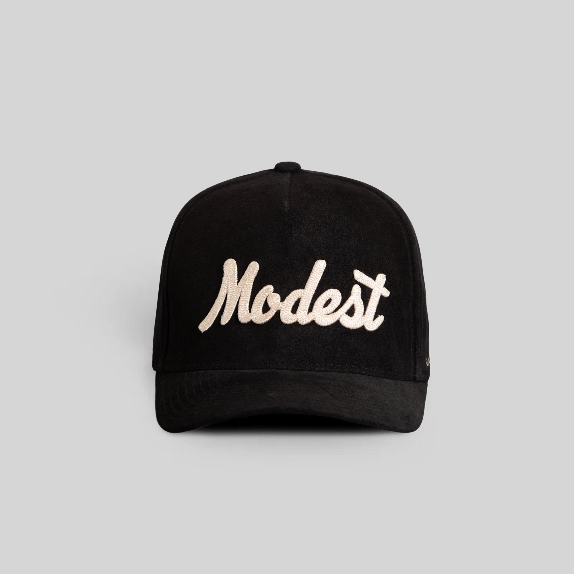 MODEST SCRIPT BLACK SUEDE TRUCKER