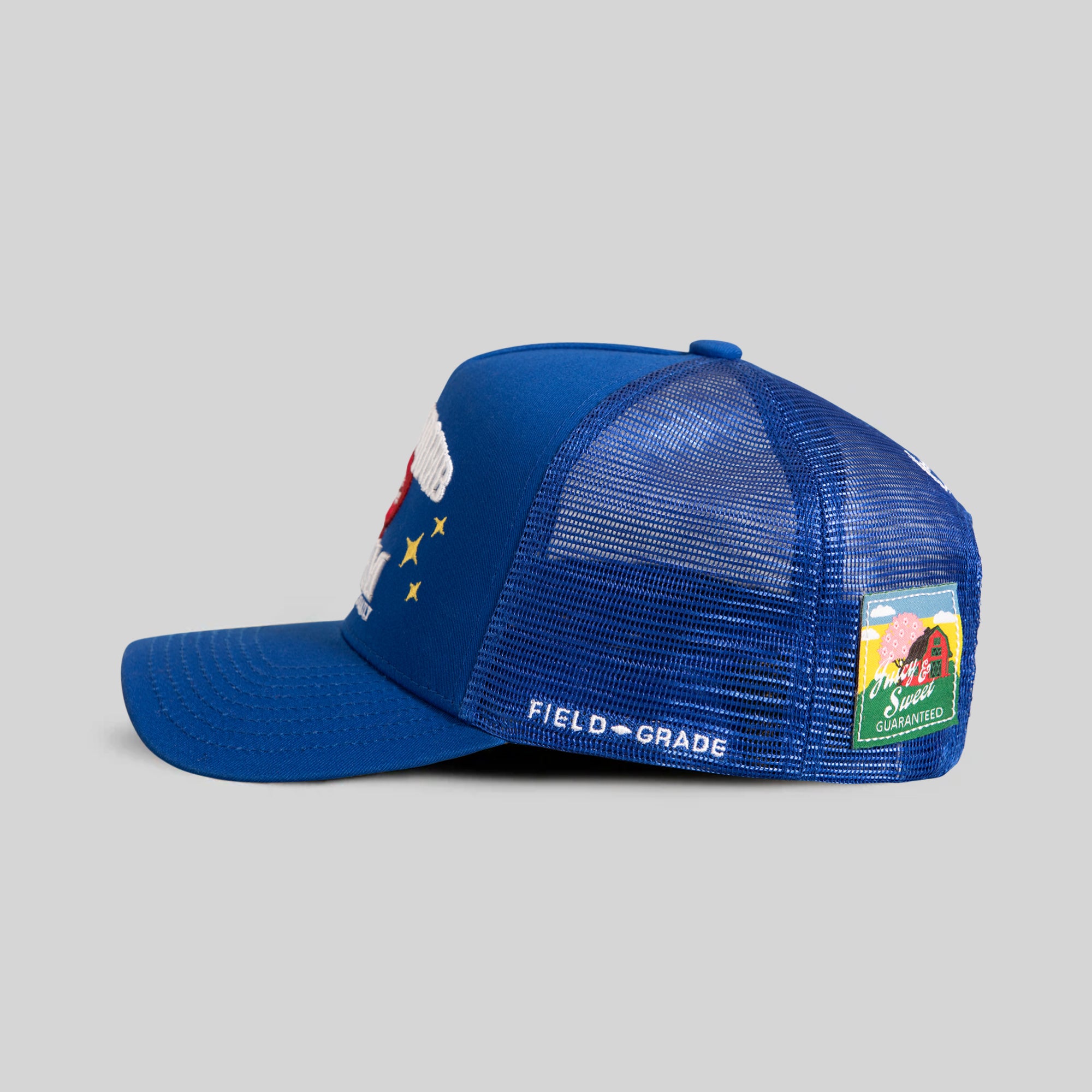 CHERRY BOMB ROYAL TWILL MESH TRUCKER