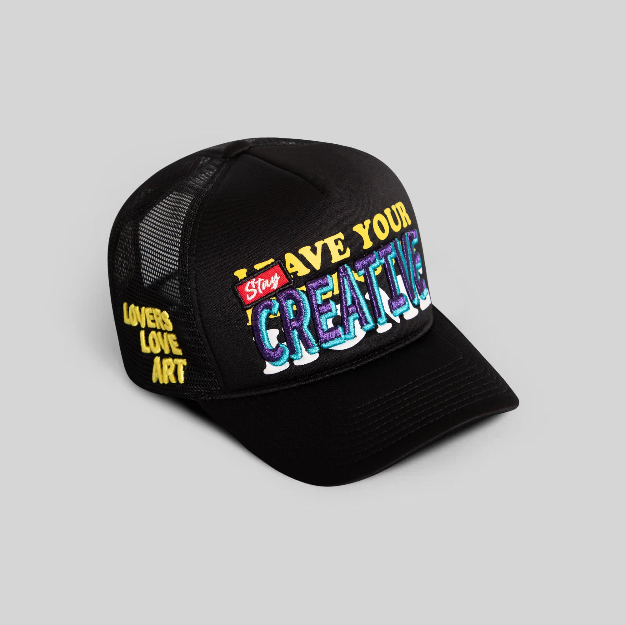 STAY CREATIVE FOAM BLACK MESH TRUCKER