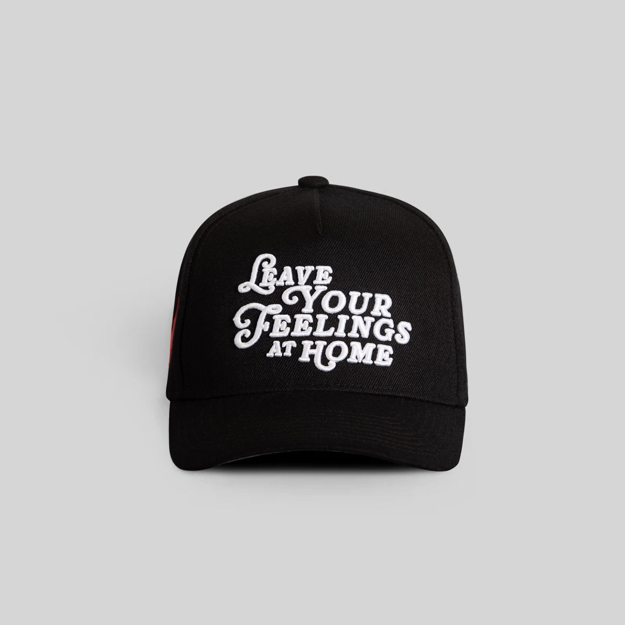 LEAVE YOUR FEELINGS BLACK AWOOL TRUCKER