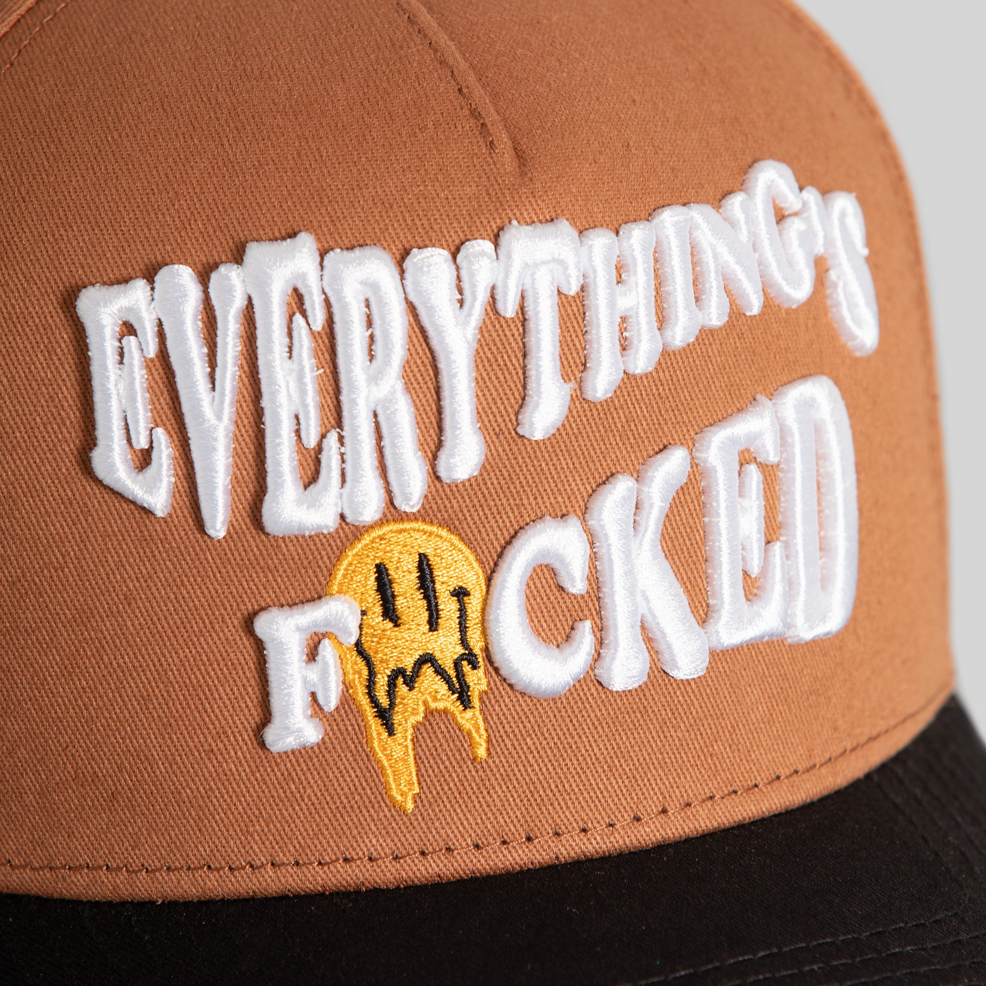 EVERYTHING'S F*CKED PANAMA BLACK TWILL TRUCKER
