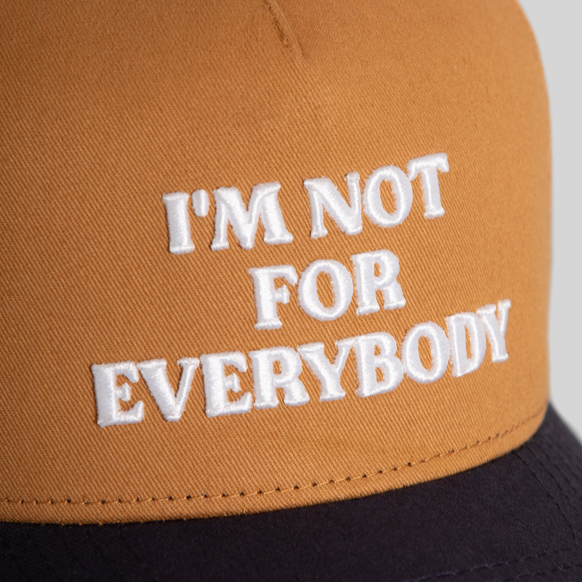 I'M NOT FOR EVERYBODY WHEAT DEEP NAVY TWILL TRUCKER