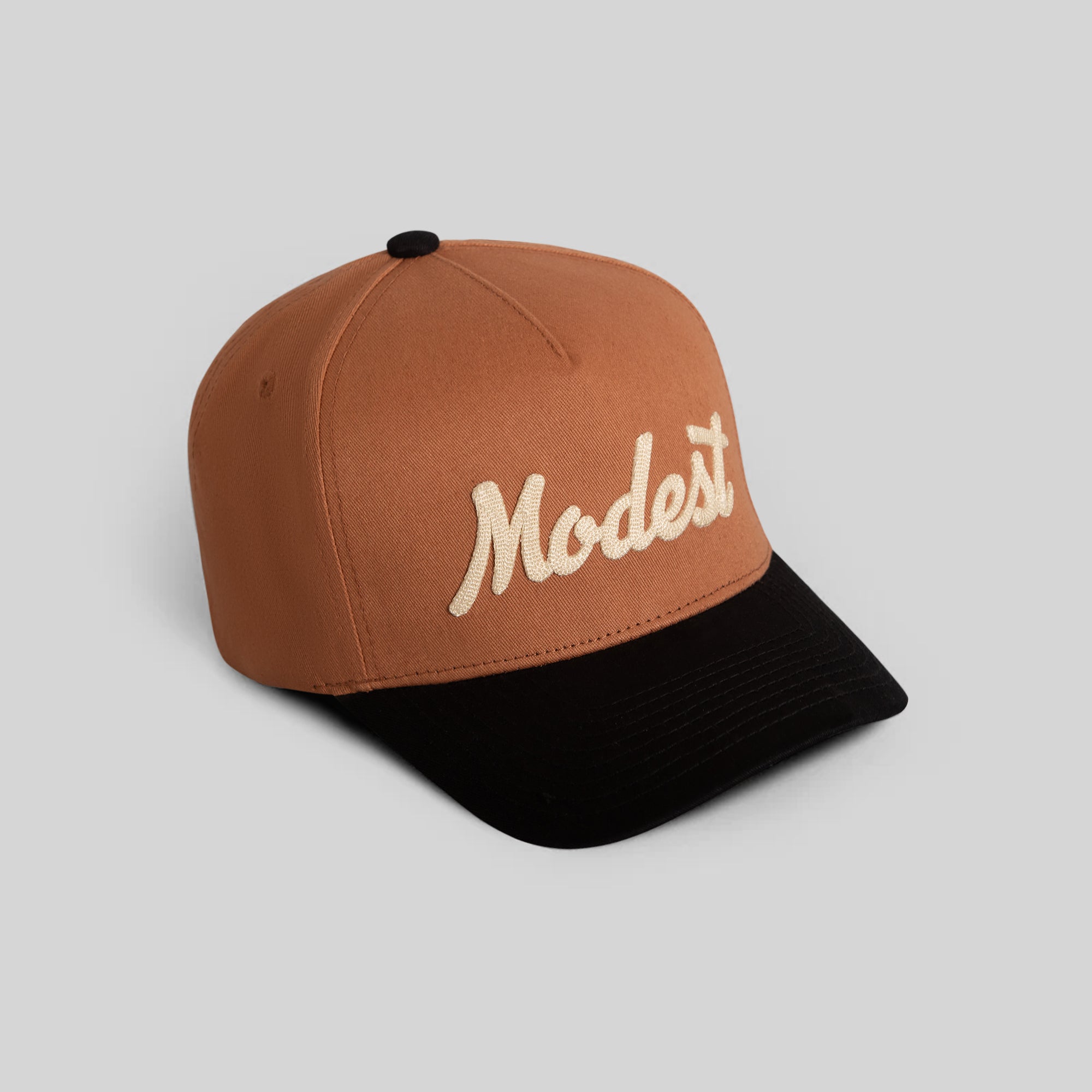 MODEST PANAMA BLACK TWILL TRUCKER