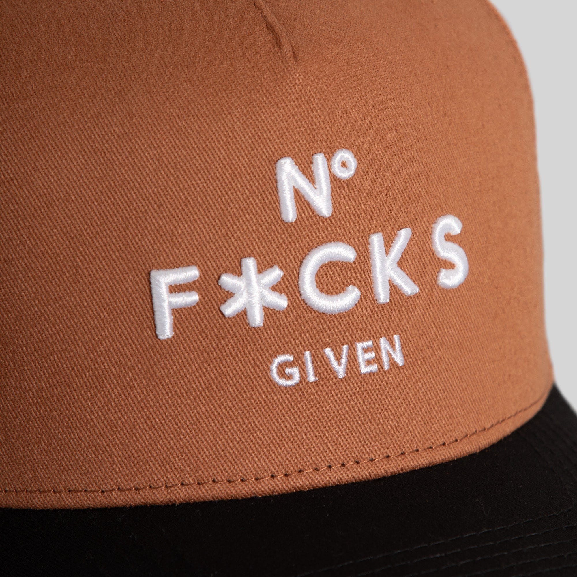 NO F*CKS GIVEN PANAMA BLACK TWILL TRUCKER