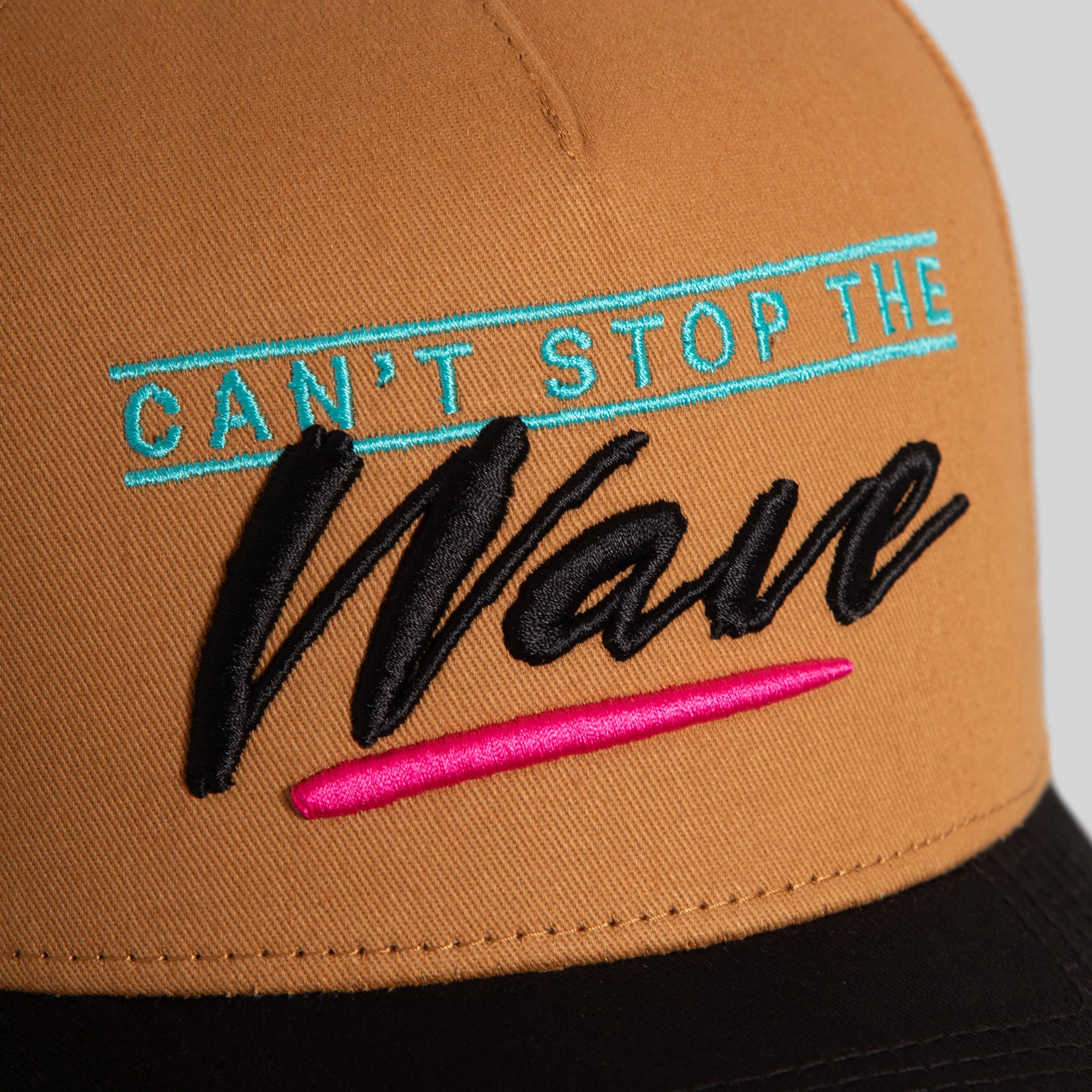 CAN'T STOP THE WAVE WHEAT BLACK TWILL TRUCKER