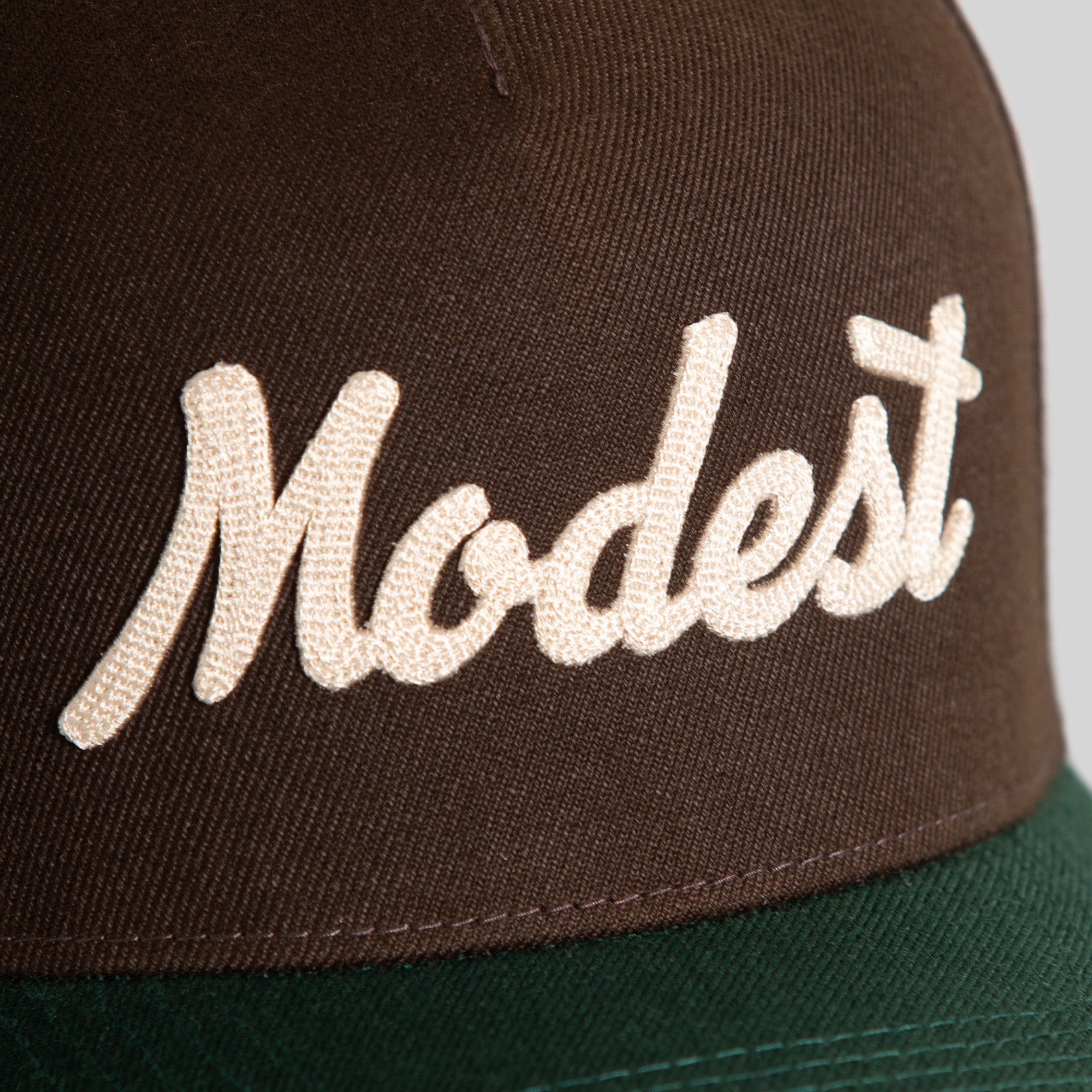 MODEST MOCHA FG GREEN WOOL TRUCKER