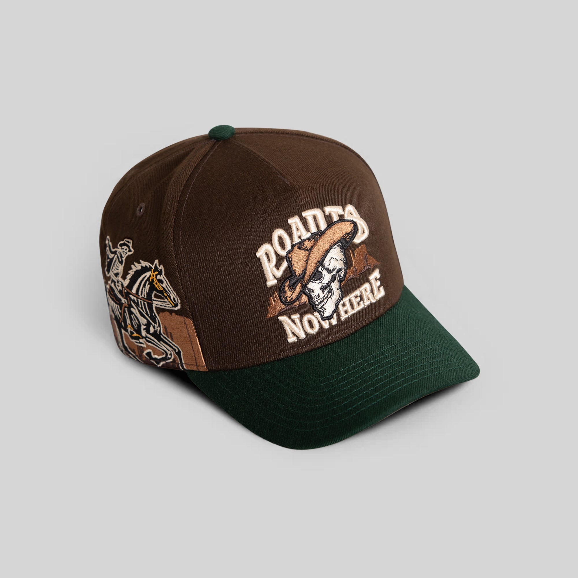 ROAD TO NOWHERE MOCHA FG GREEN WOOL TRUCKER