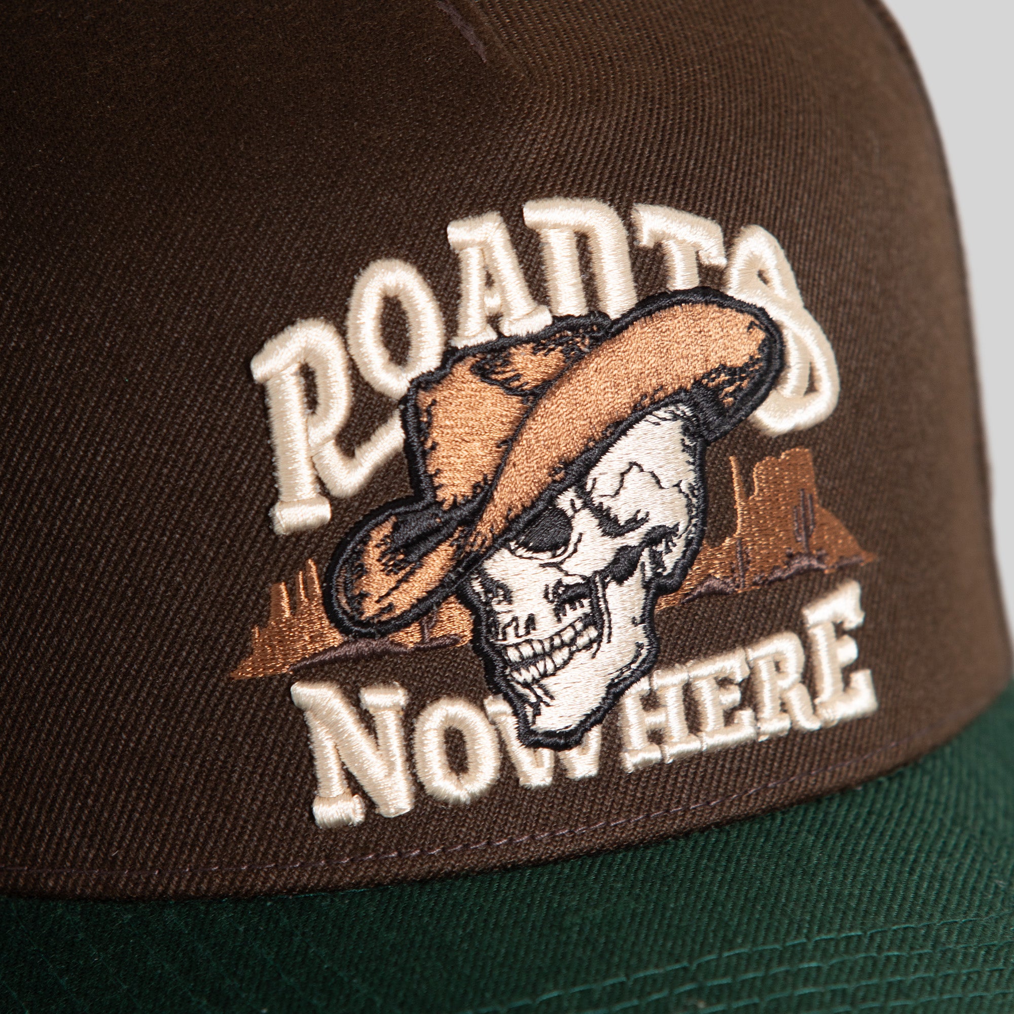 ROAD TO NOWHERE MOCHA FG GREEN WOOL TRUCKER