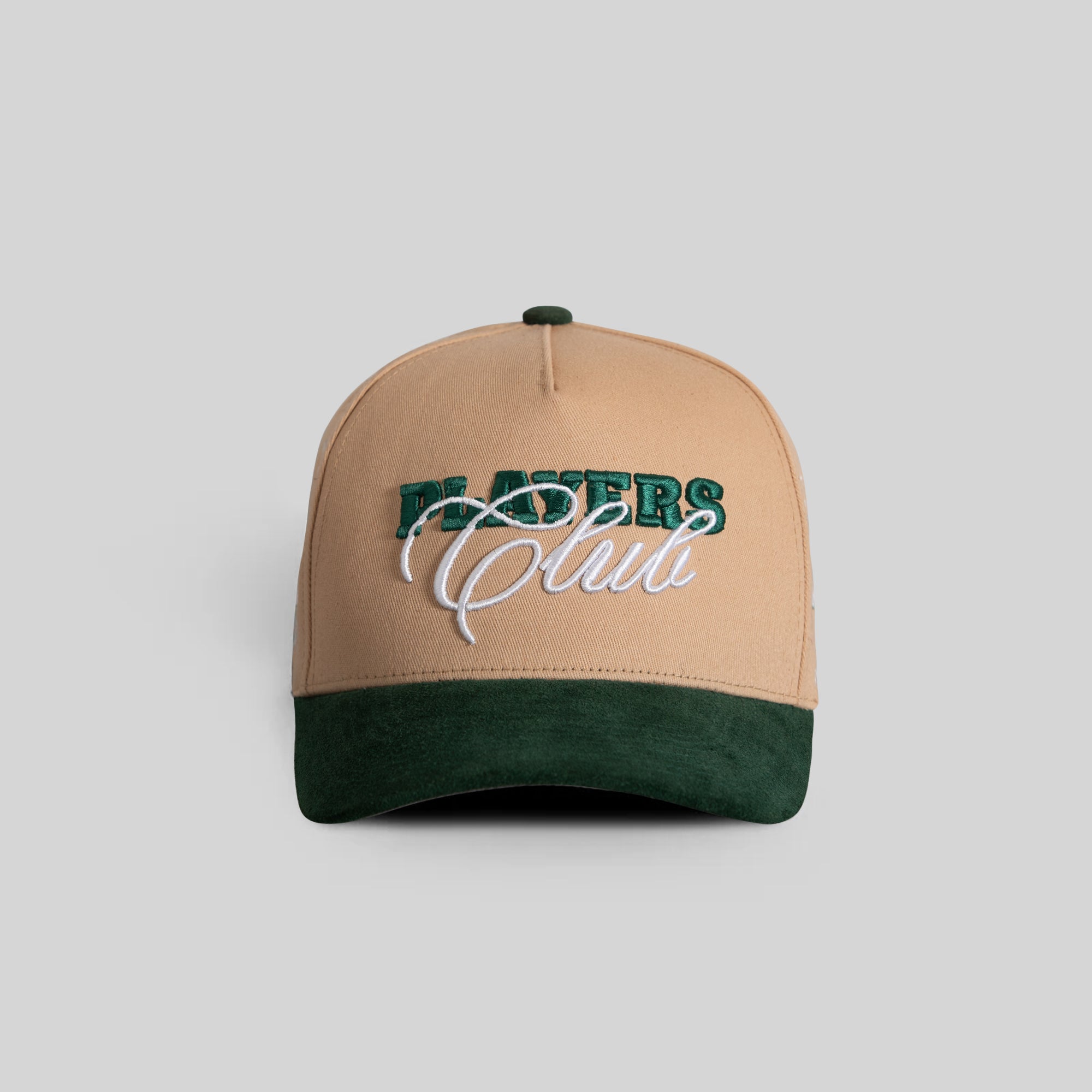 PLAYERS CLUB TAUPE FG GREEN TWILL SUEDE TRUCKER