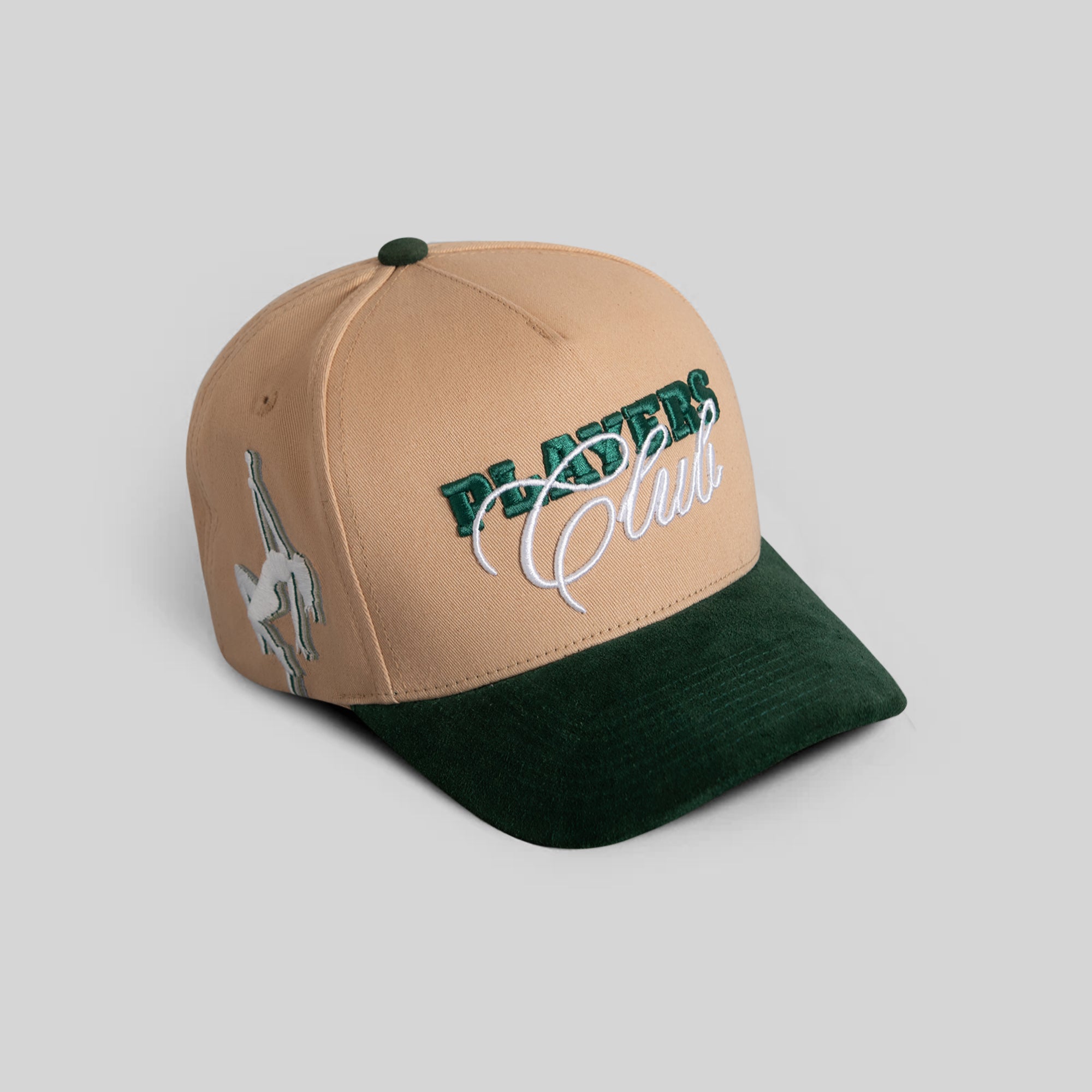 PLAYERS CLUB TAUPE FG GREEN TWILL SUEDE TRUCKER
