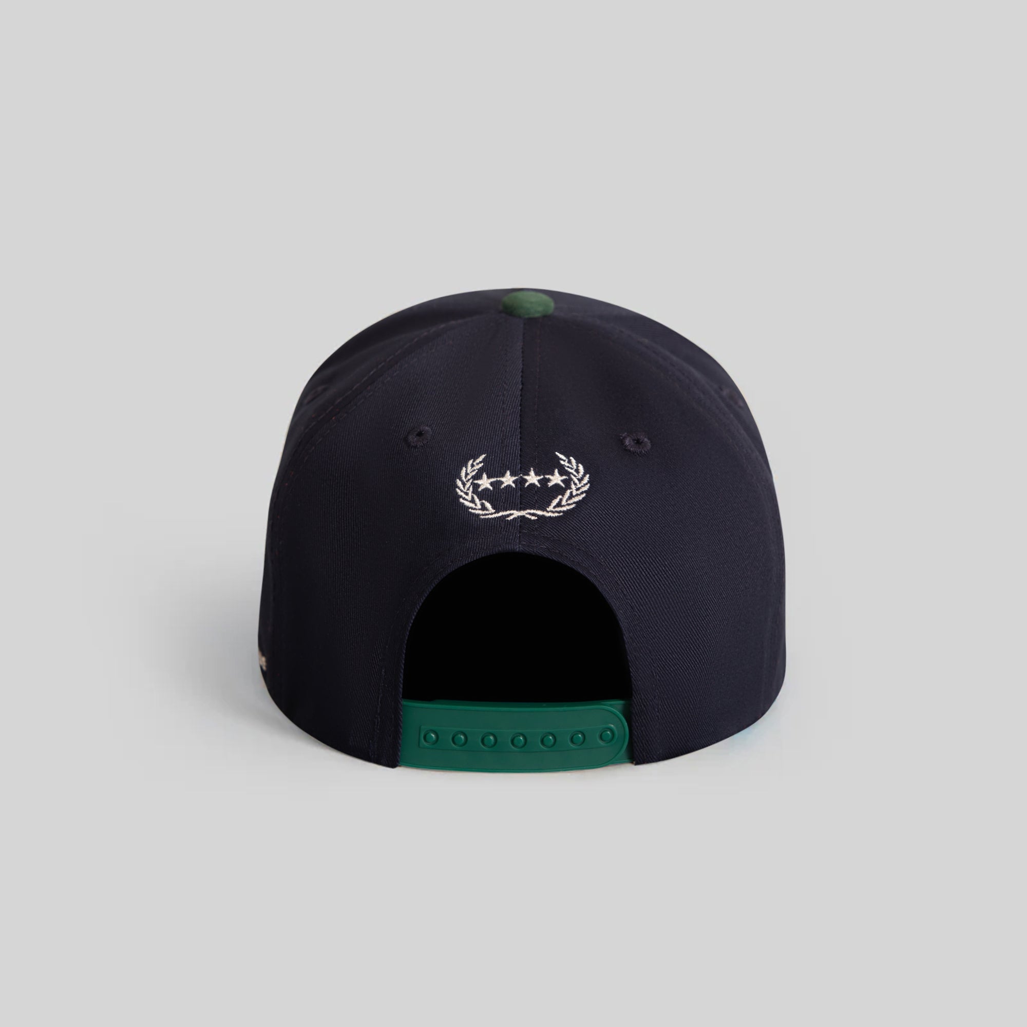 I'M NOT FOR EVERYBODY DEEP NAVY FG GREEN TWILL SUEDE TRUCKER