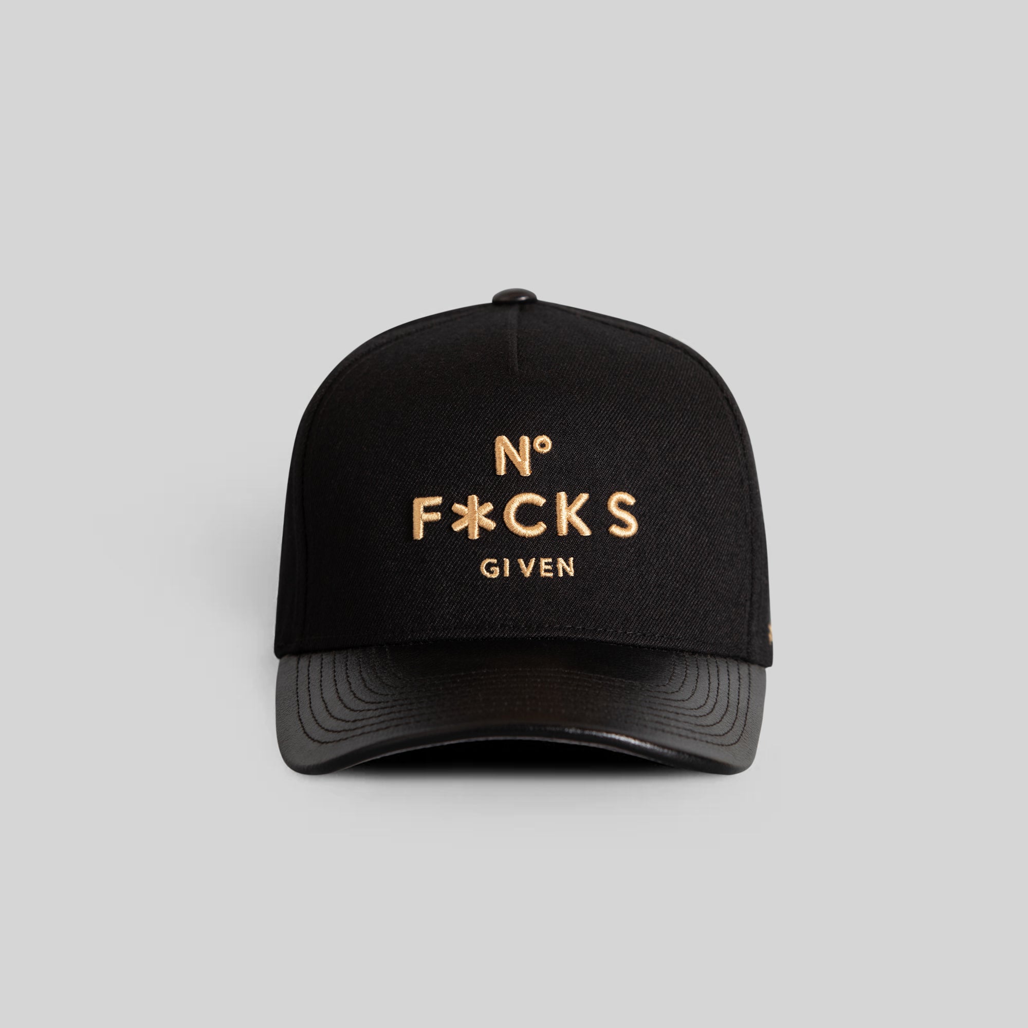 NO F*CKS GIVEN BLACK WOOL LEATHER TRUCKER