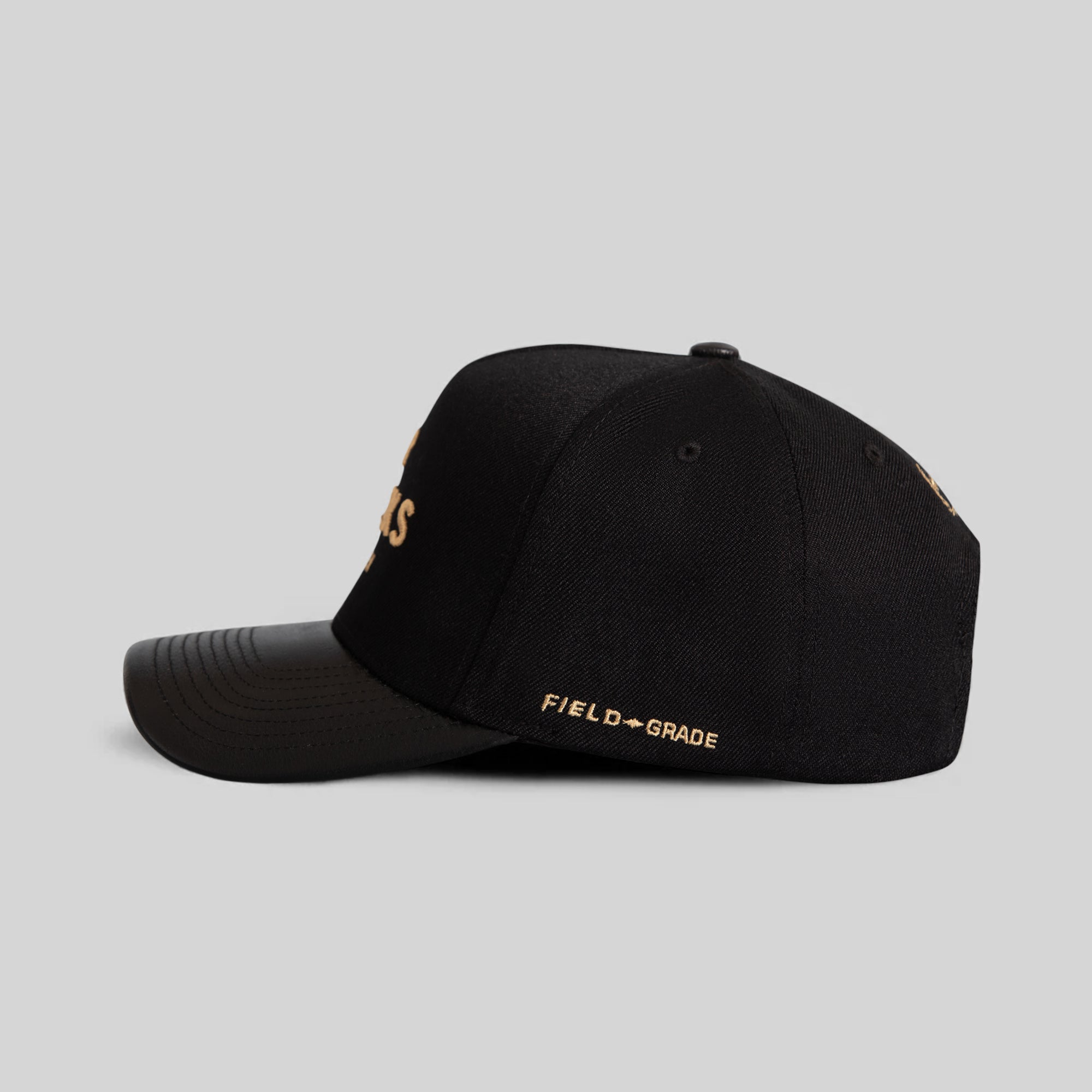 NO F*CKS GIVEN BLACK WOOL LEATHER TRUCKER