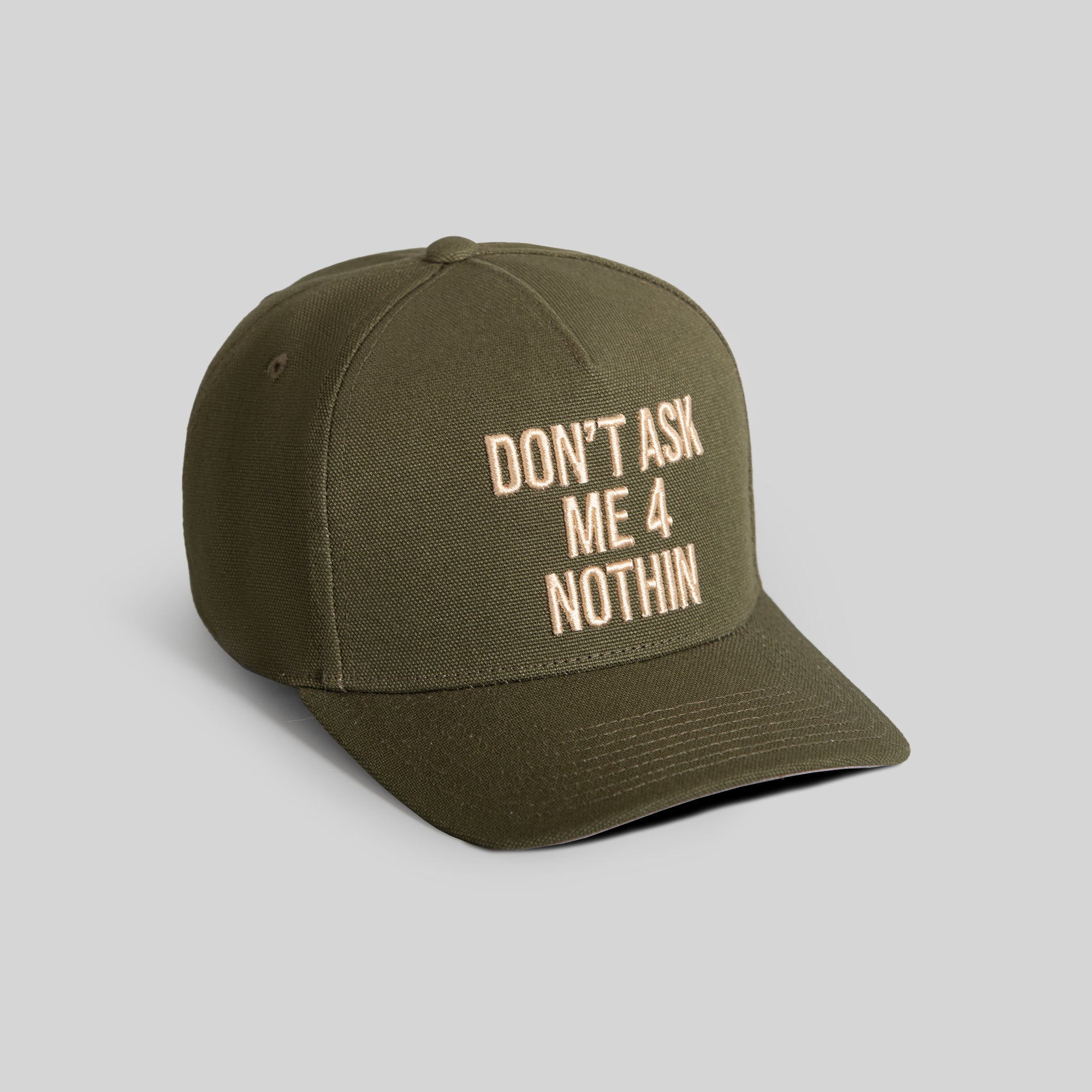 DON'T ASK ME OLIVE DUCK CANVAS TRUCKER