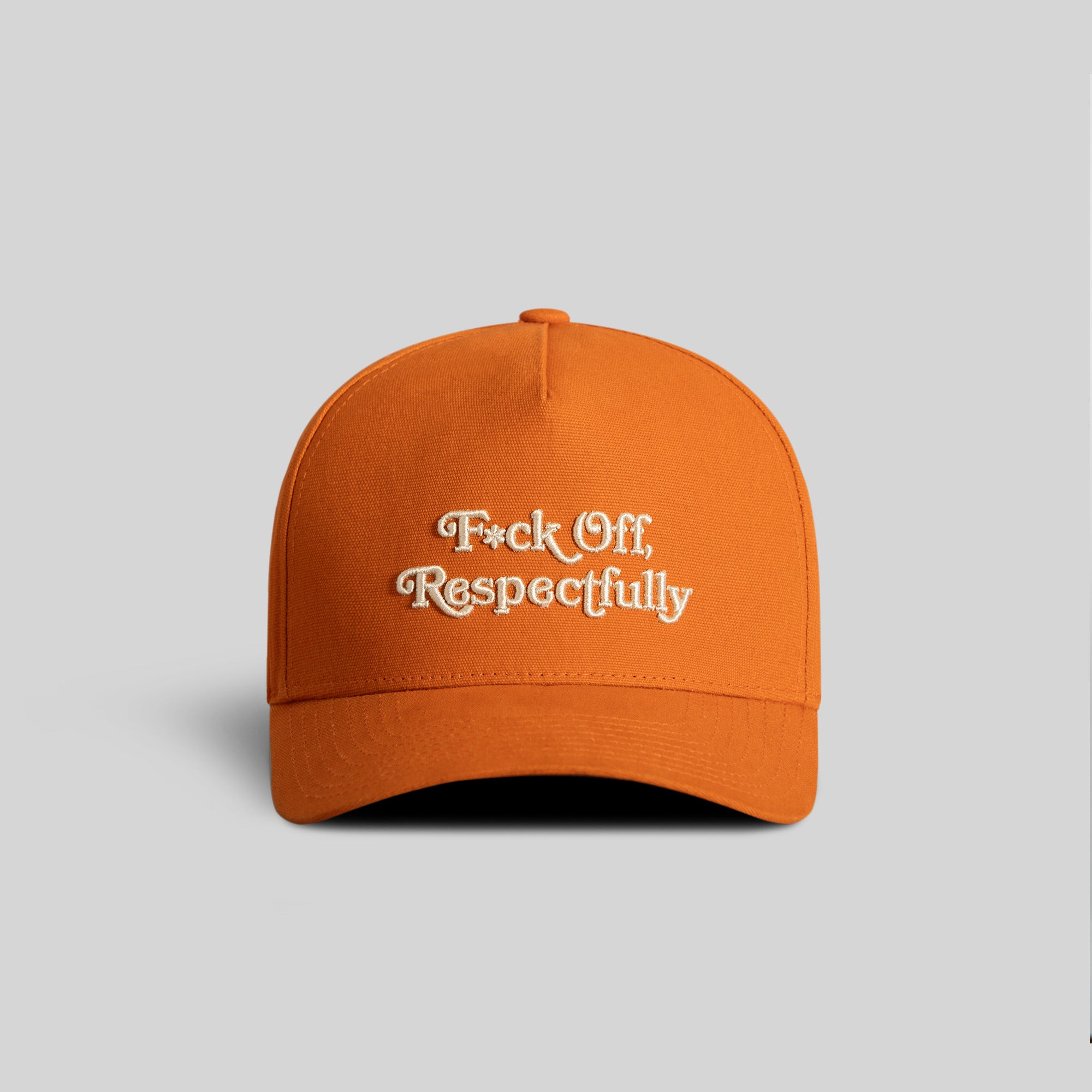 RESPECTFULLY BURNT ORANGE DUCK CANVAS TRUCKER
