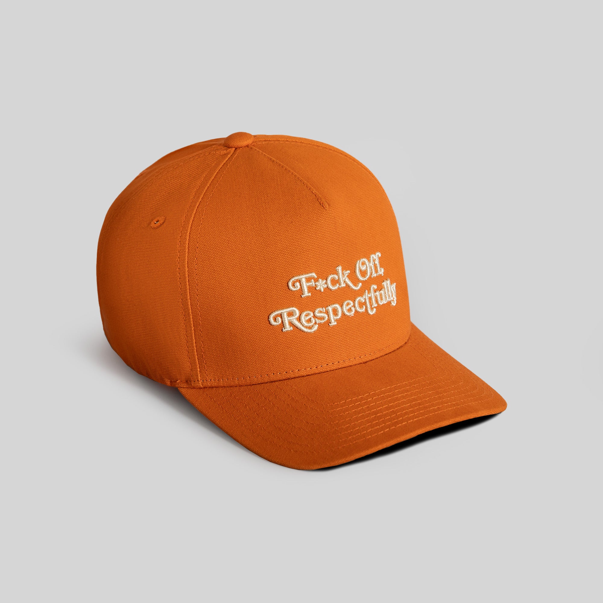 RESPECTFULLY BURNT ORANGE DUCK CANVAS TRUCKER