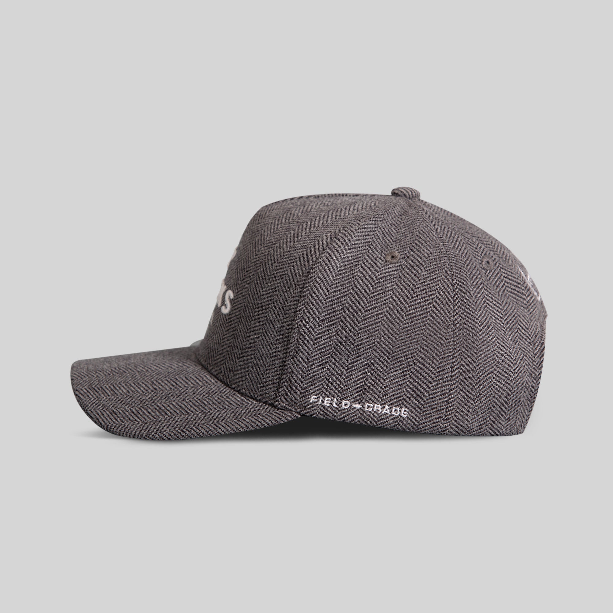 NO F*CKS GIVEN HERRINGBONE BLACK WHITE TRUCKER