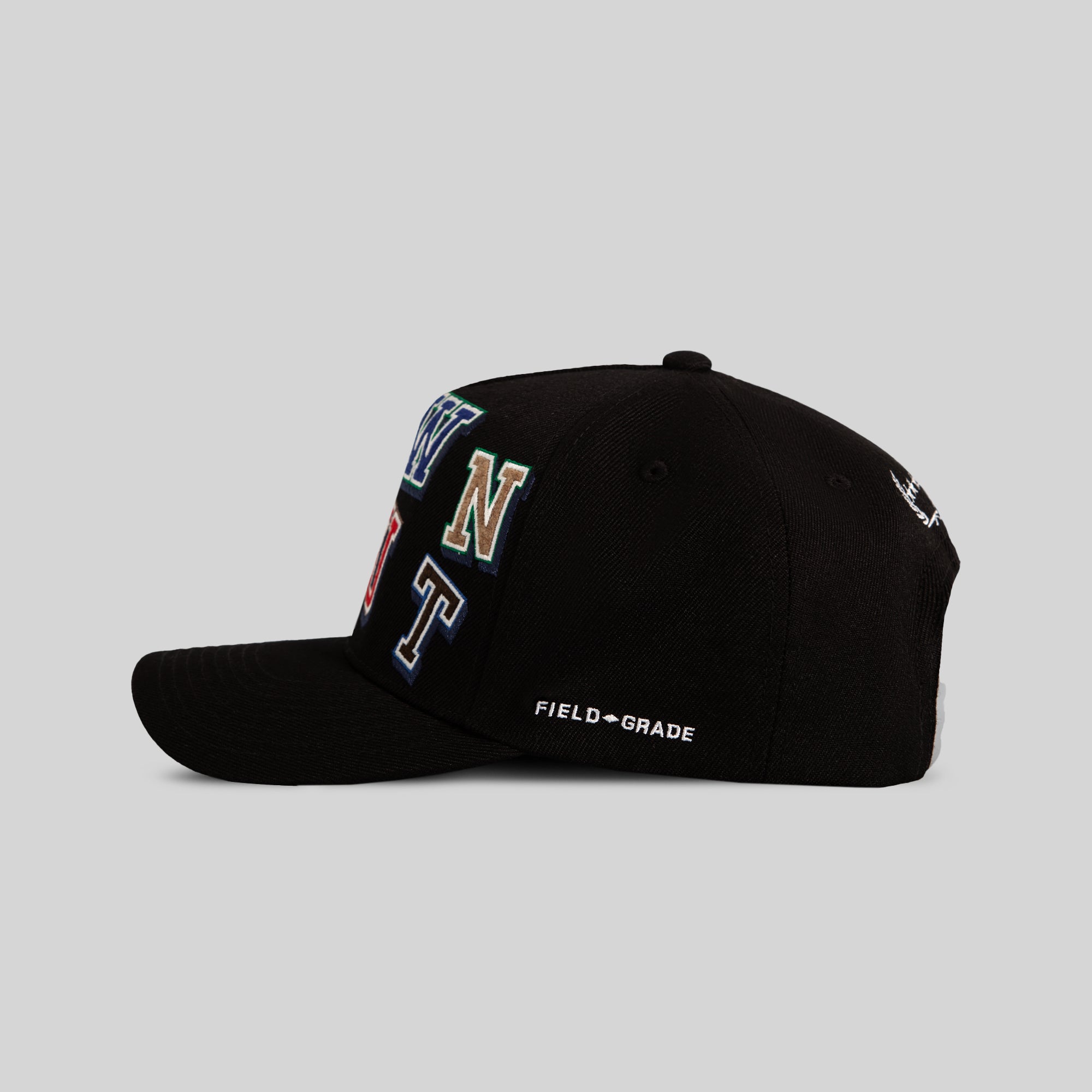 DOWN AND OUT BLACK WOOL TRUCKER