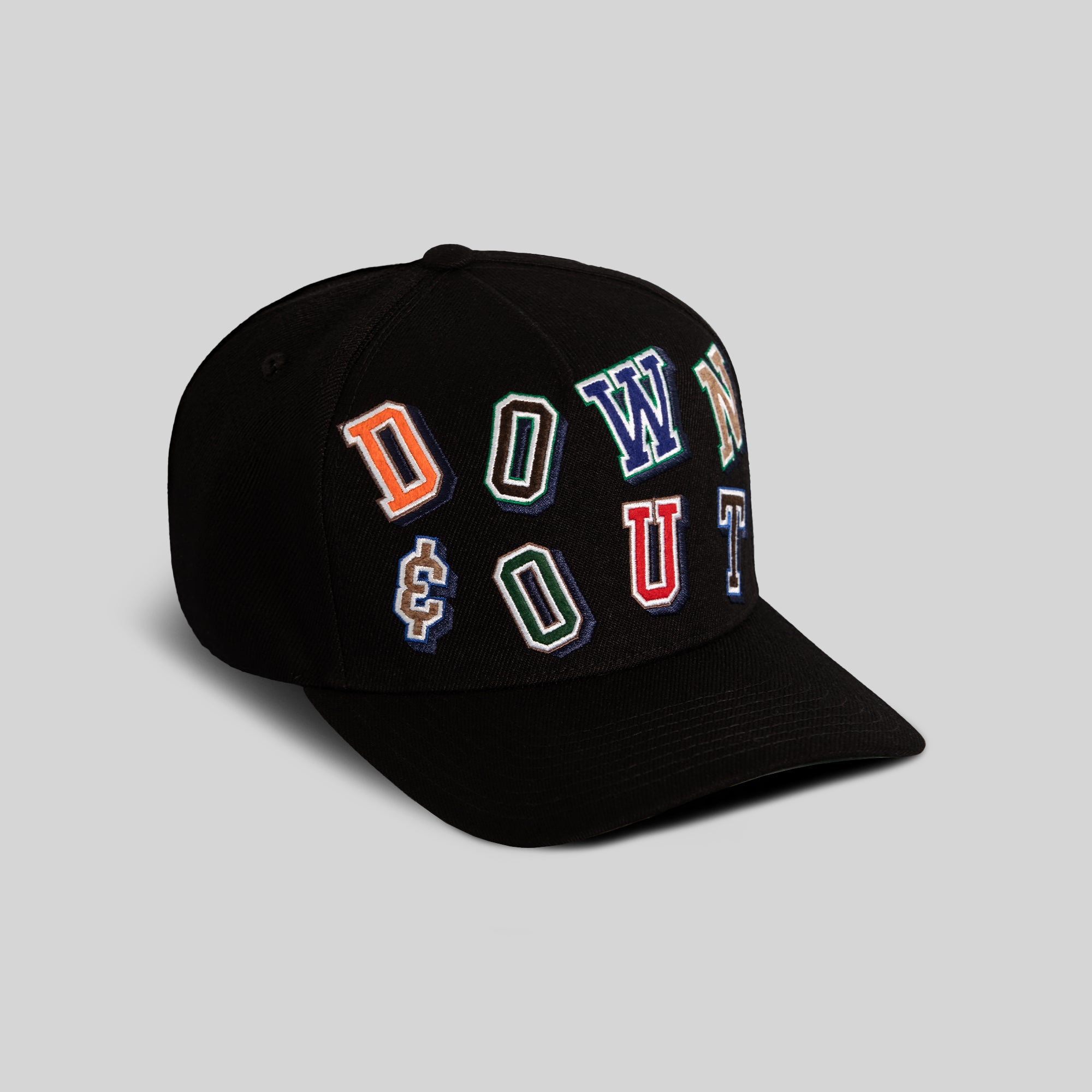 DOWN AND OUT BLACK WOOL TRUCKER